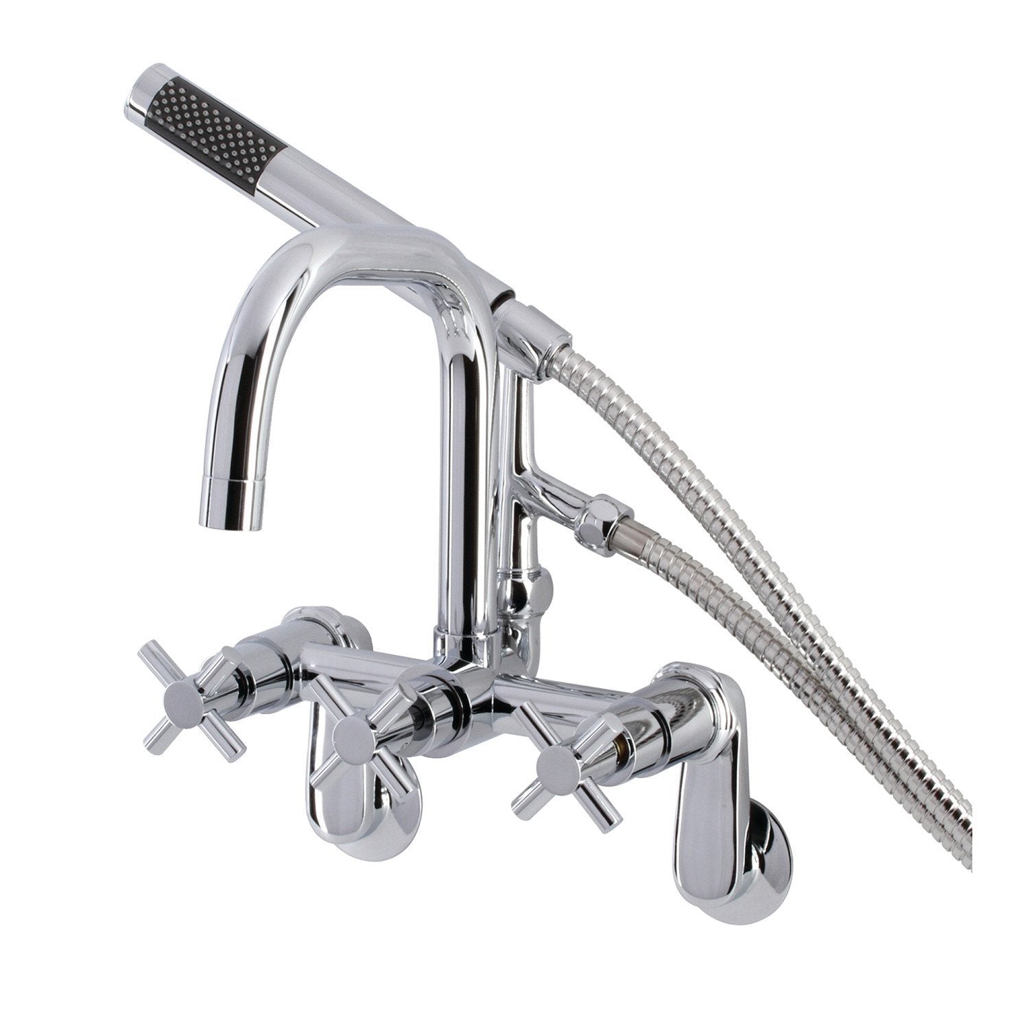 Concord Wall Mount Clawfoot Tub Faucet - Vintage Style Brass Bathtub Spout with Cross Handle - Perfect for Classic Bathroom Renovations & Luxury Spa Retreats