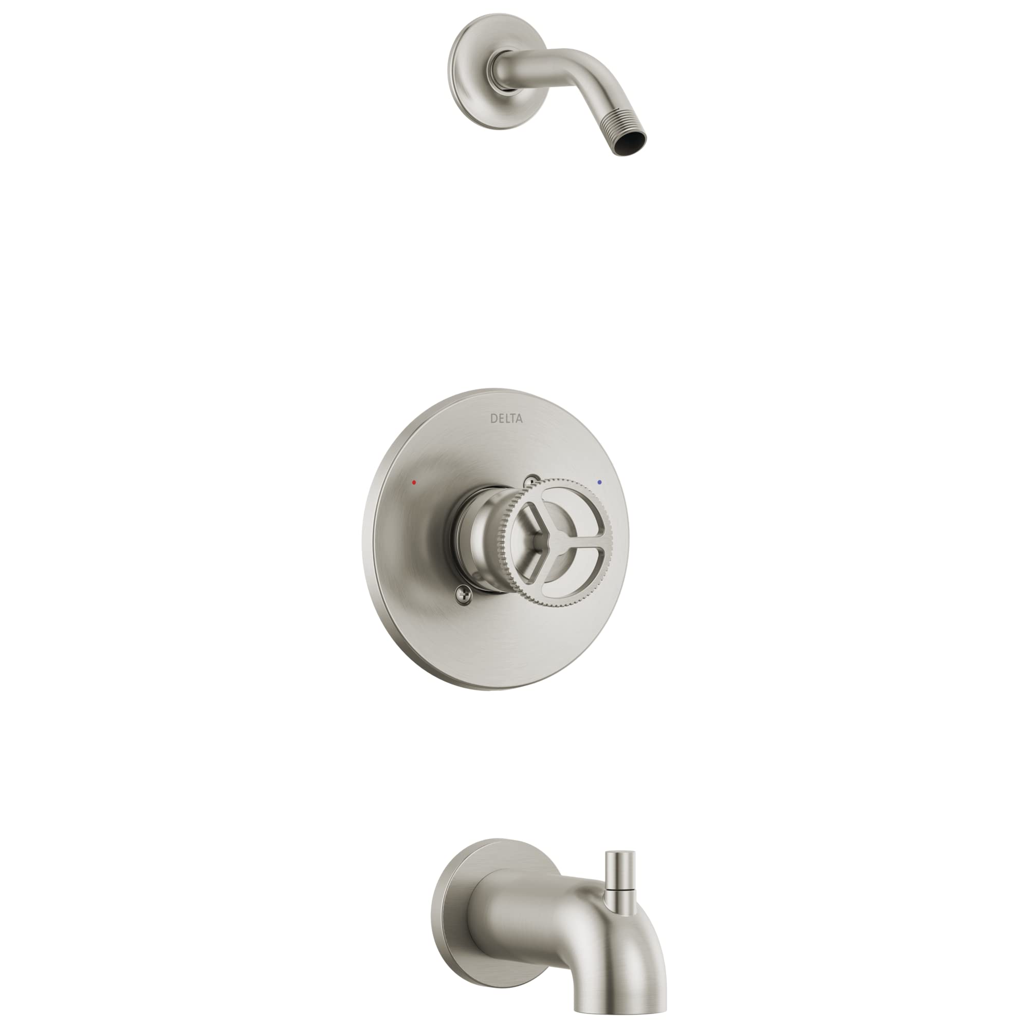 Delta Faucet Trinsic 14 Series Brushed Nickel Tub Shower Faucet Set - Shower Trim Kit with Handle, Bathtub Faucet Fixtures (Model T14458-SSLHD) | Modern Bathroom Upgrade for Spa-Like Shower Experience (Shower Head & Valve Sold Separately)