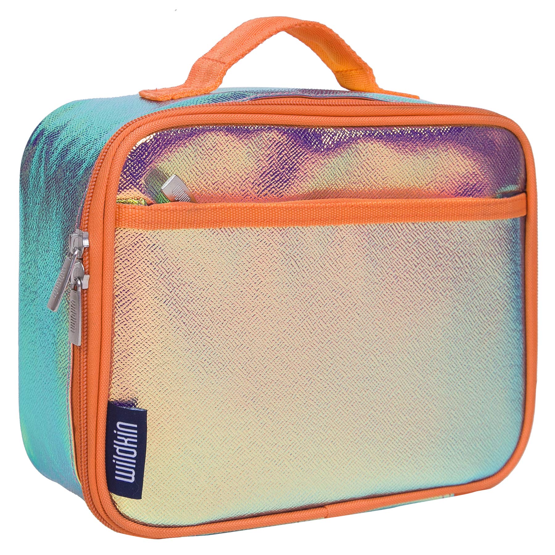 Wildkin Insulated Lunch Box for Kids - Reusable & Leak-Proof Bento Bag for School, Travel & Picnics - Perfect for Hot/Cold Meals - Boys & Girls Ages 5-12 (Orange Shimmer) - Ideal for Elementary Lunch, Day Trips & Outdoor Activities