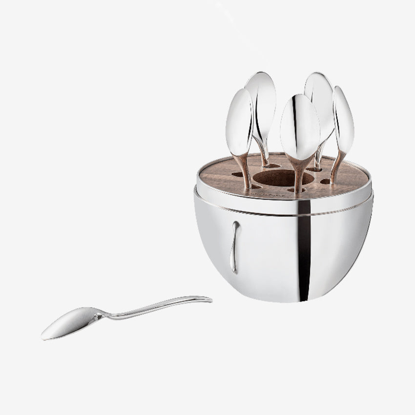 Christofle 6-Piece Silver Plated Mood Espresso Spoon Set - Perfect for Coffee Lovers & Elegant Home Entertaining