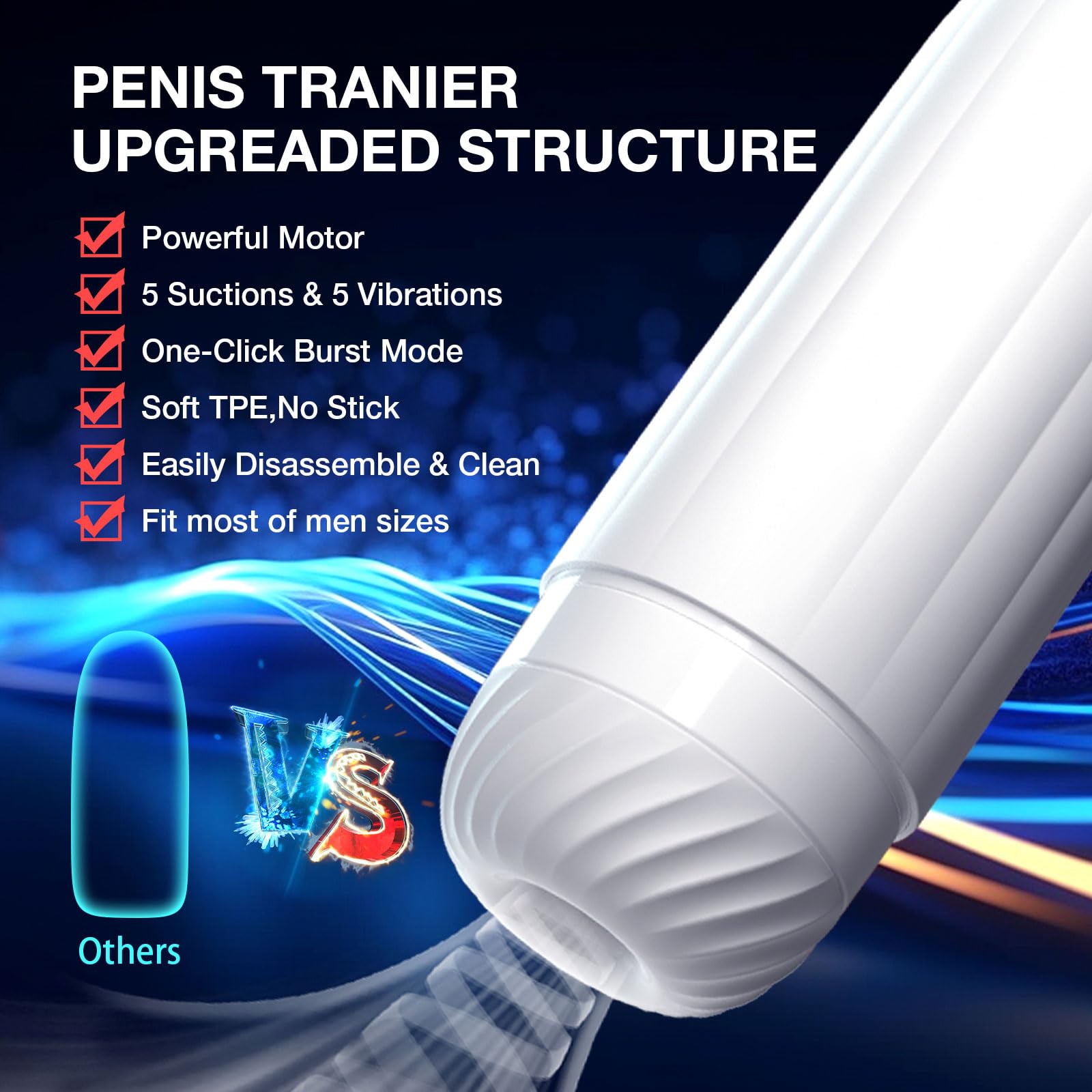 Upgraded Automatic Sucking & Vibrating Male Masturbator - Hands-Free Adult Sex Toy for Men, Powerful Penis Pump & Blowjob Simulator, Discreet Pocket Pussy Stroker | Perfect for Solo Play, Travel & Discreet Pleasure