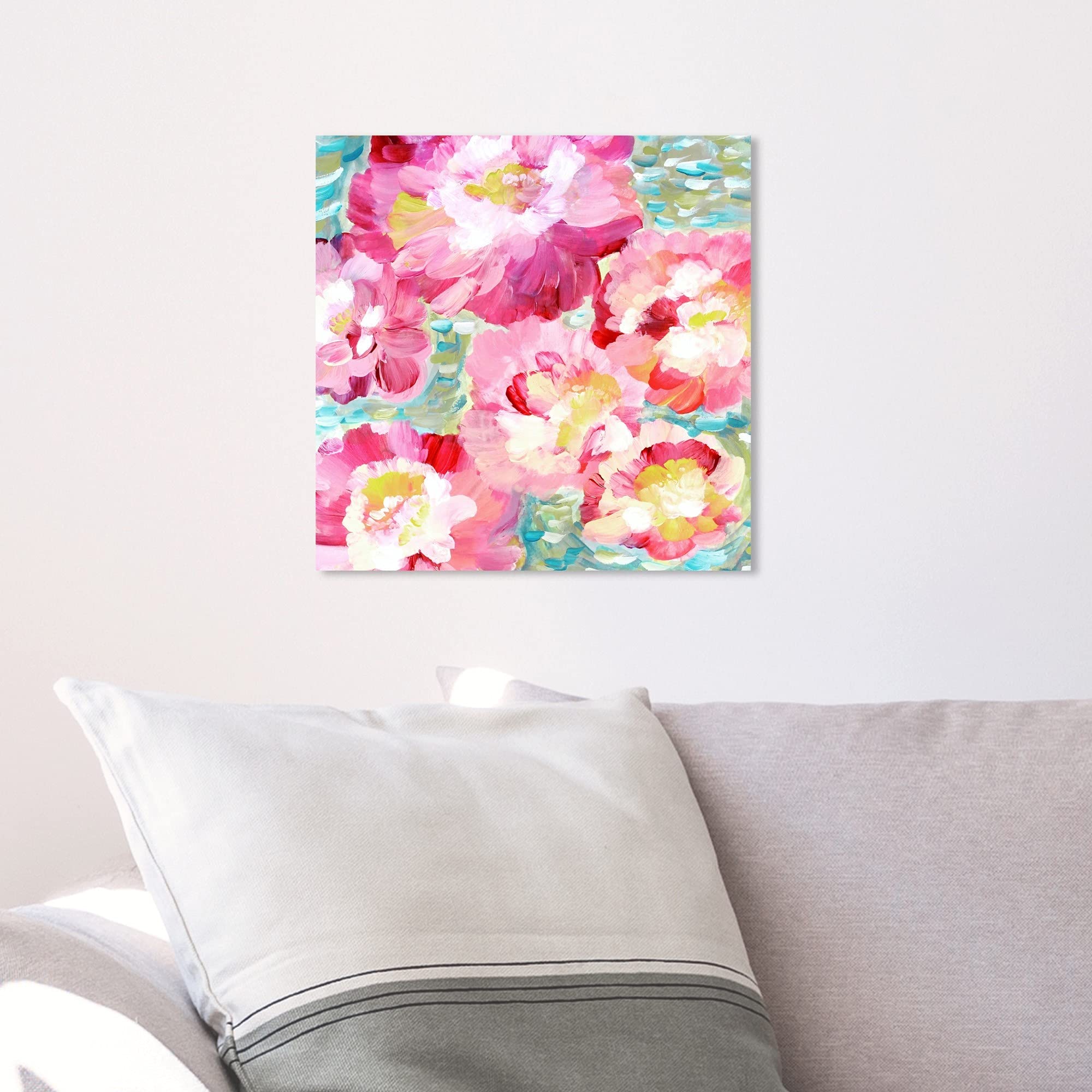 Floral and Botanical Wall Art Canvas Prints - 'Flowers in The Sun' Hand-Painted Floral Decor for Living Room, Bedroom & Office