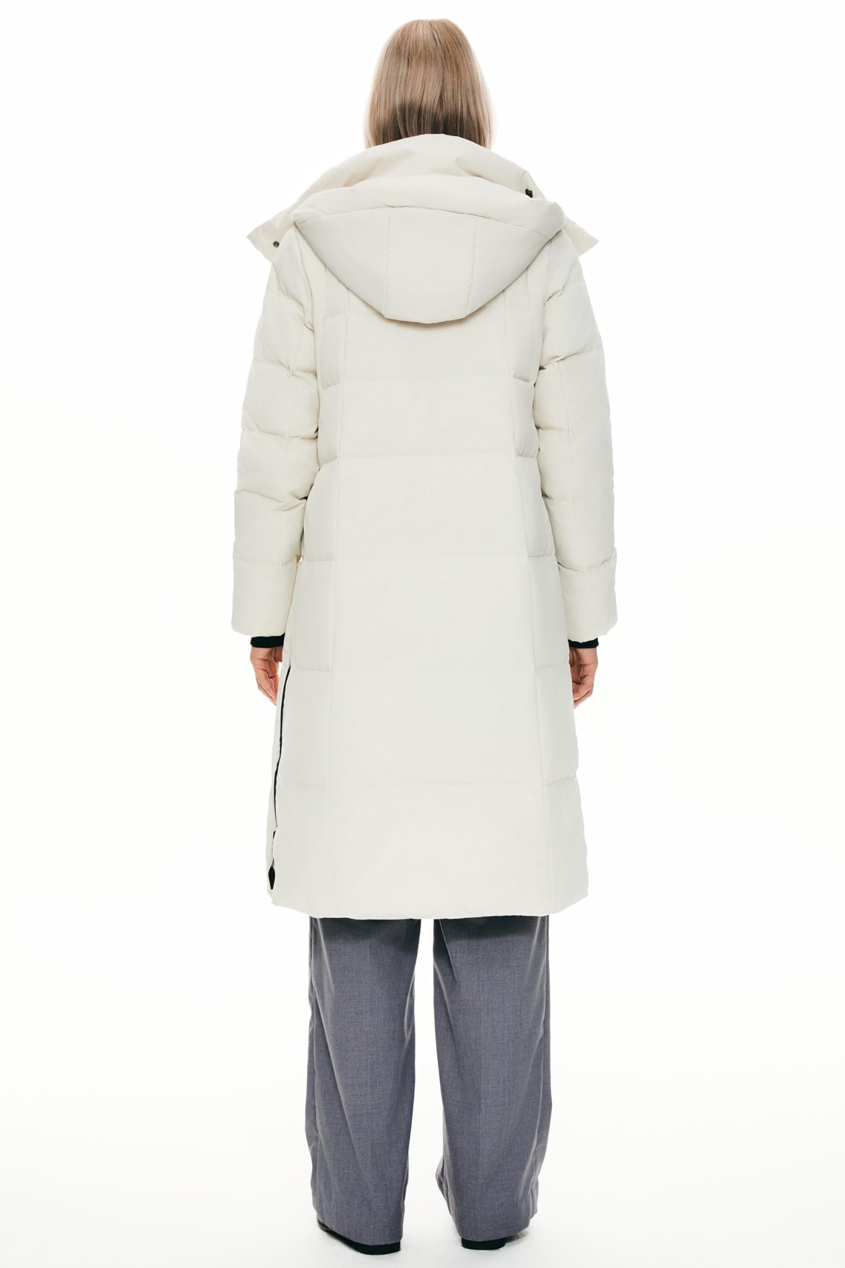 Orolay Women's Thickened Long Down Jacket - Winter Warm Hooded Puffer Coat with Side Zipper for Outdoor Activities & Cold Weather Protection