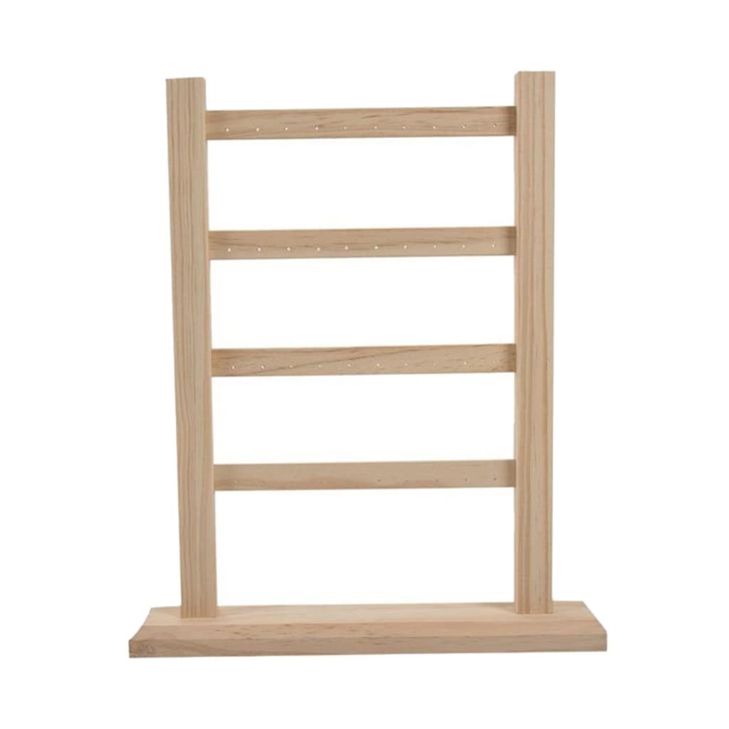 Solid Wood Earring Display Stand - Hanging Jewelry Organizer for Earrings & Necklaces - 28x5.5x36cm Window Mount Storage Shelf - Perfect for Boutique, Home Decor & Retail Store Display (Color A)