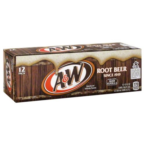 A&W Root Beer 12 oz Cans (24-Pack) - Classic American Soda for BBQs, Parties & Family Gatherings