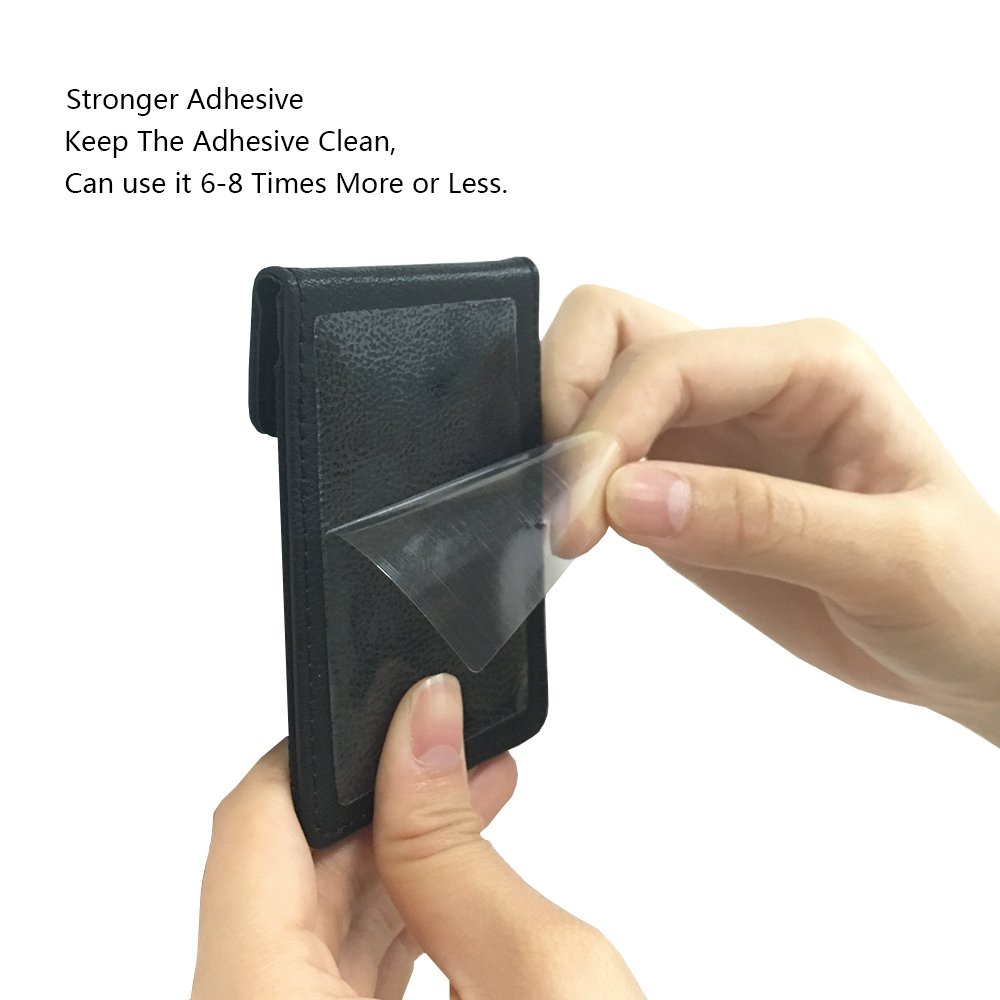Ultra-Slim Self-Adhesive RFID Blocking Leather Wallet for Credit Cards - Perfect for Travel, Business & Everyday Use