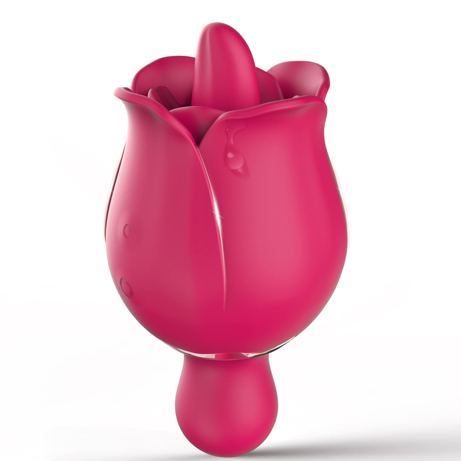 Rose Toy Vibrator for Women - Clitoral Stimulation & Tongue Licking Adult Sex Toy with 9 Powerful Vibration Modes, Waterproof Mini Vibrator for Couples - Perfect for Solo Play & Intimate Moments in Bedroom or Shower