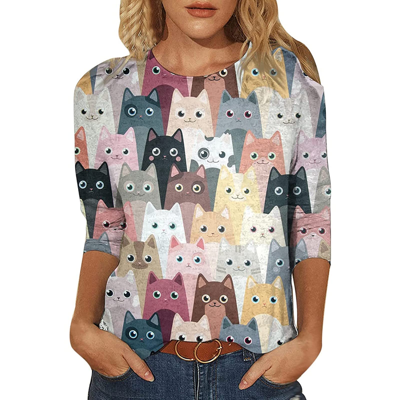 Women's Floral Print Crewneck T-Shirt - Summer & Fall Casual Blouse, Workout Tank Top & Tunic Top for Everyday Wear | Perfect for Office, Gym & Weekend Outings