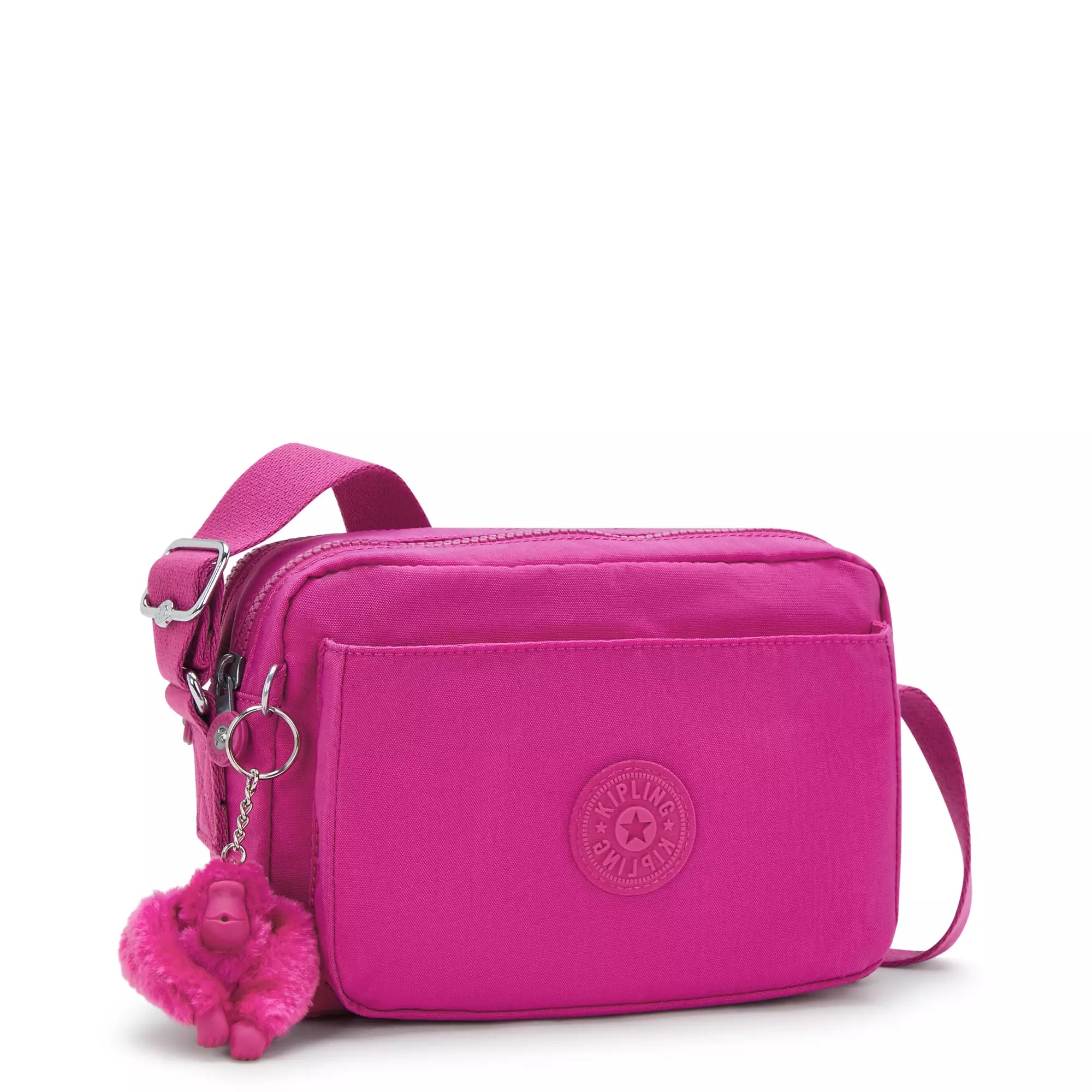 Kipling Abanu Medium Crossbody Bag - Glowing Fuchsia, Lightweight & Durable Women's Shoulder Bag for Travel, Work & Everyday Use