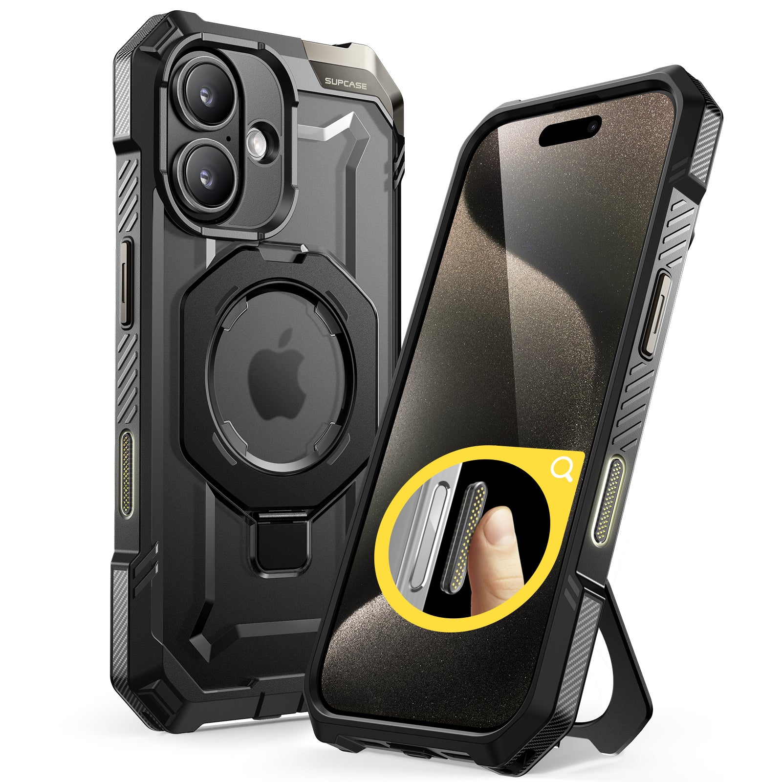 iPhone 16 Plus 6.7 Inch Case with MagSafe & Camera Control Button - Shockproof Protective Cover for iPhone 16 Plus - Perfect for Photography, Outdoor Activities & Daily Use - Black