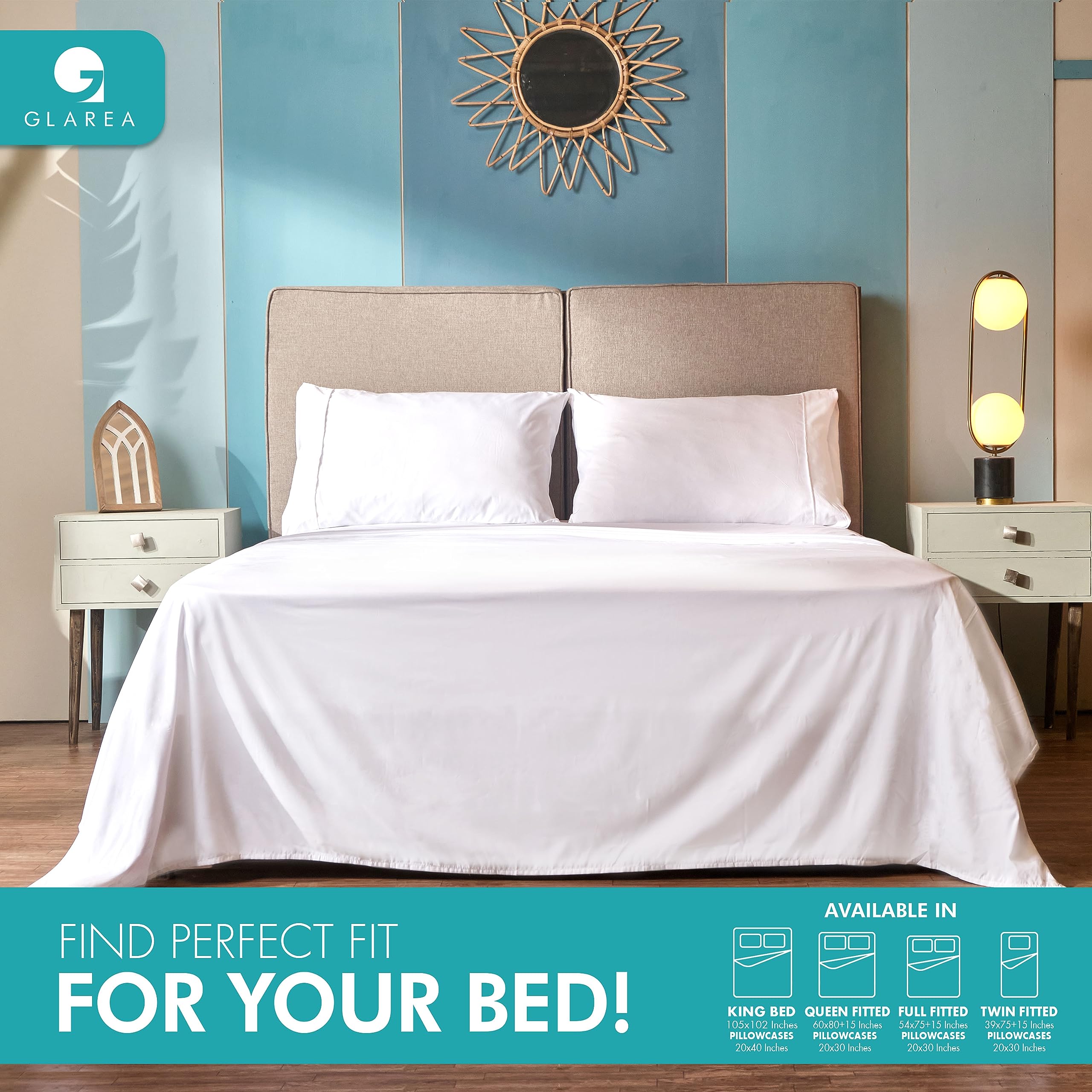 Microfiber 4-Piece Queen Bed Sheet Set - Soft & Breathable for Comfortable Sleep