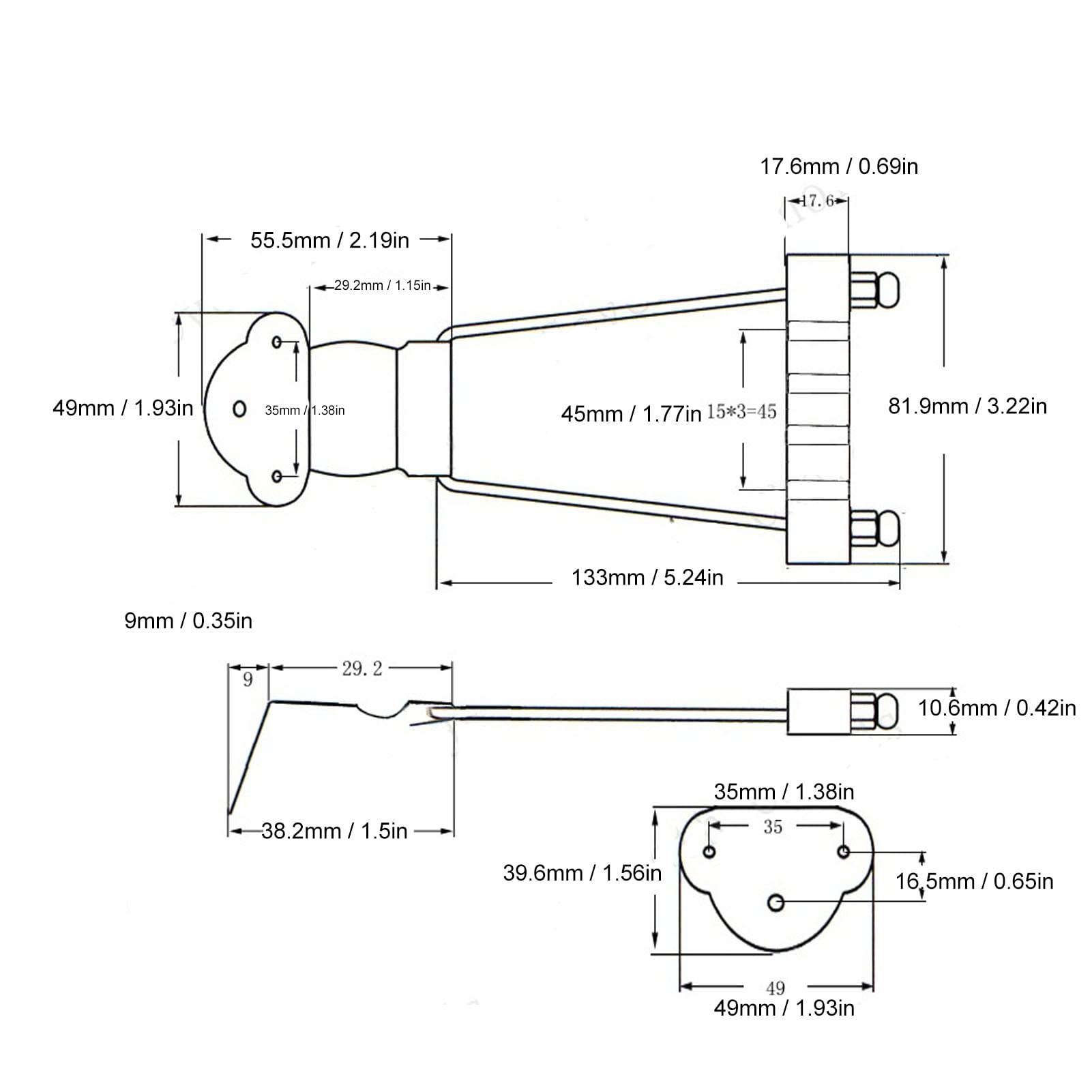 Premium Guitar Trapeze Tailpiece - High Hardness Metal Replacement Part for Electric Guitar | Easy Installation | Perfect for Rock, Blues & Studio Performances