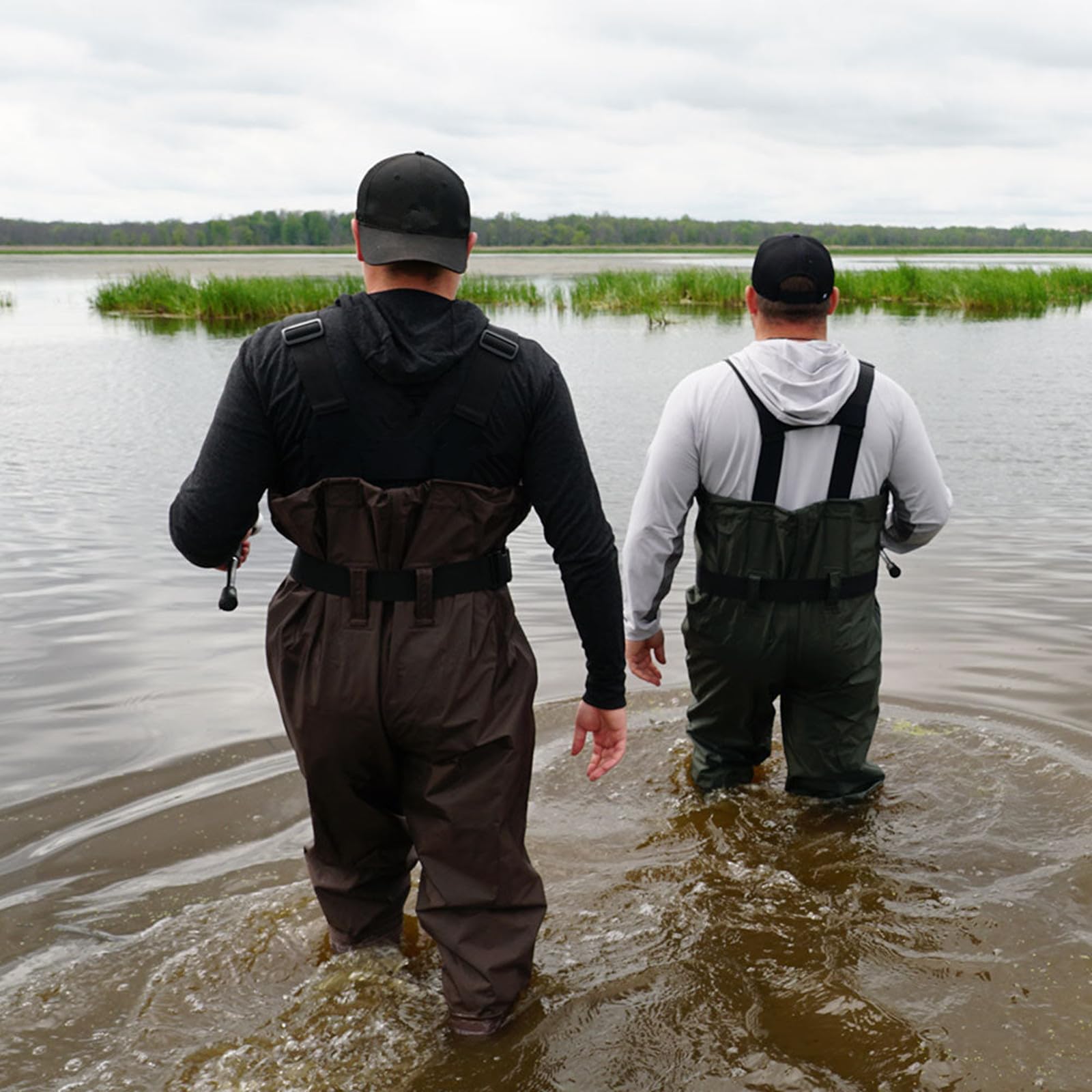Waterproof Bootfoot Chest Waders for Men & Women - 3-Ply Nylon/PVC Fishing Waders - Ideal for Fly Fishing, Duck Hunting & Outdoor Water Activities