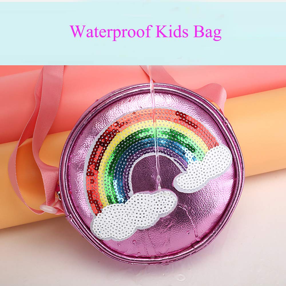 **Rainbow Crossbody Purse for Little Girls - Cute Princess Handbag with Rainbow Keychain for Toddlers & Kids | Perfect for Birthday Gifts, Dress-Up Play & Everyday Use**