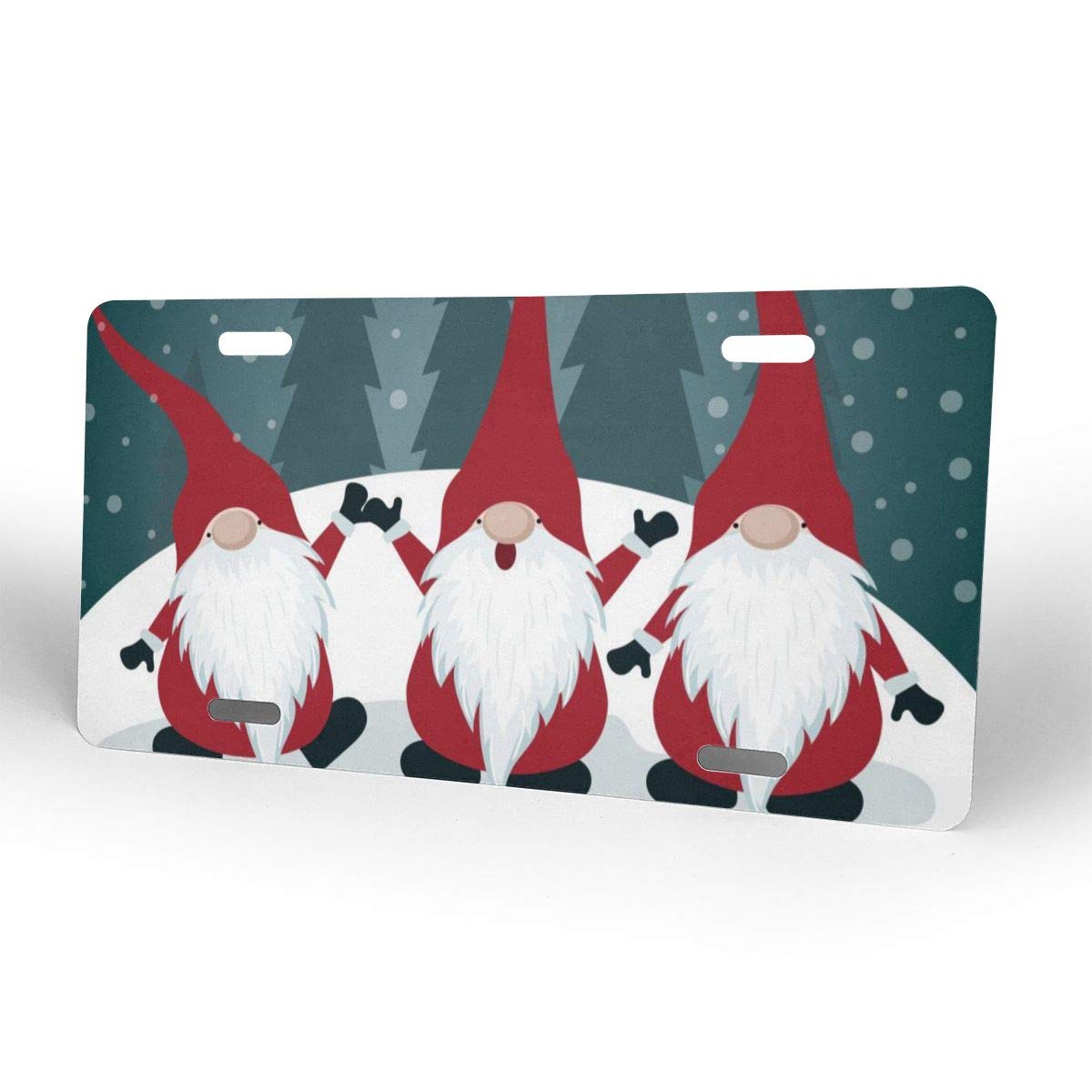 Christmas Gnome Decorative Aluminum License Plate - 6x12 Inch Durable Metal Vanity Plate for Car, Home, Wall Decor - Perfect Gift for Women, Men, Girls & Boys - Holiday Home Decor, Office Decoration & Festive Party Supplies