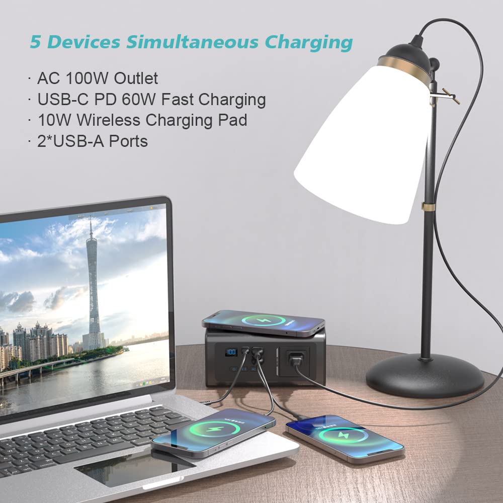 XWIN AC 100W 76.96Wh Portable Laptop Power Bank with USB-C PD 60W & 10W Wireless Charging - External Battery Pack for MacBook, HP, Dell, iPad, Tablet, iPhone, Samsung Galaxy - Perfect for Travel, Work & Emergency Power Backup