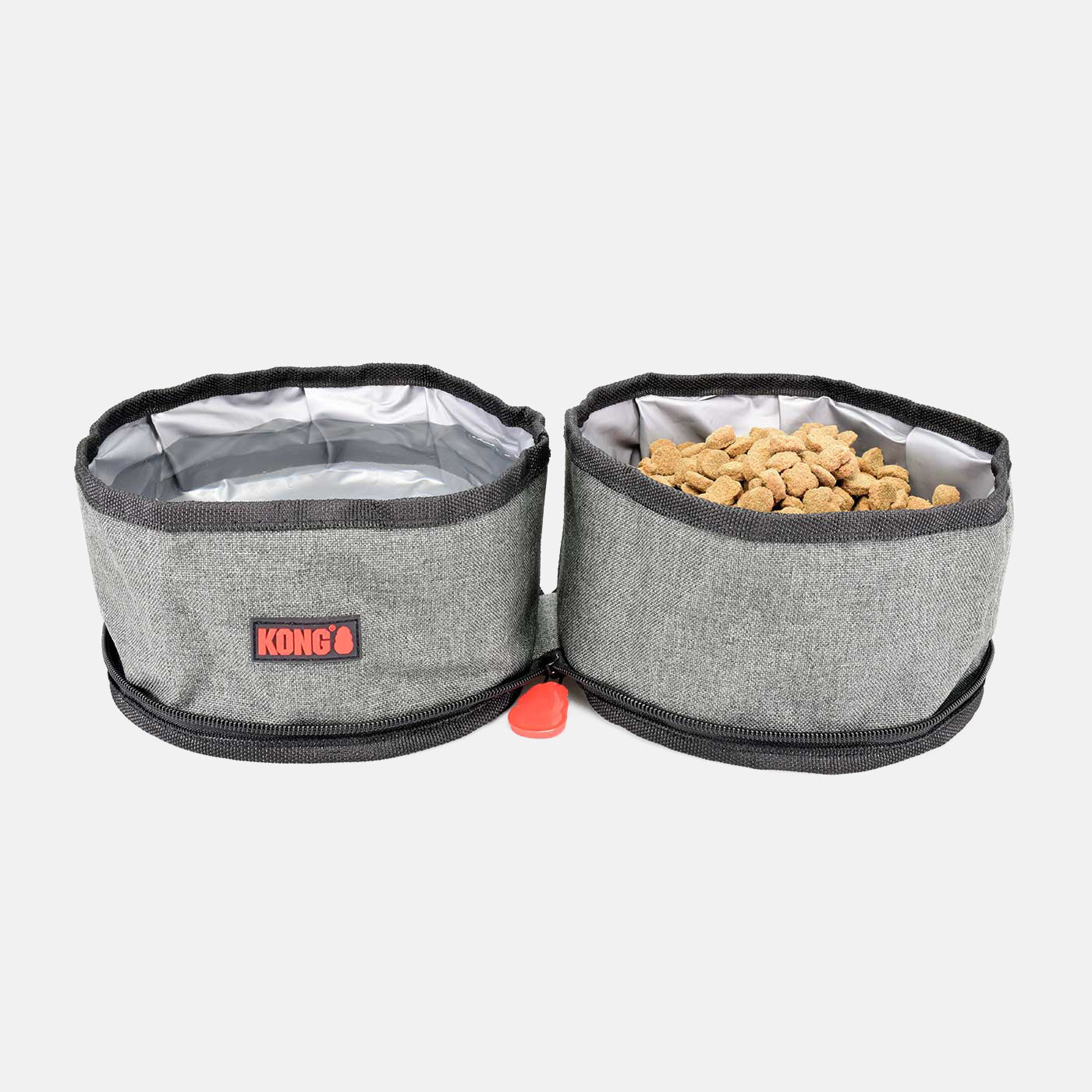 KONG Foldable Travel Dog Bowl - Portable Collapsible Pet Food & Water Dish for Dogs on the Go - Perfect for Hiking, Camping & Outdoor Adventures