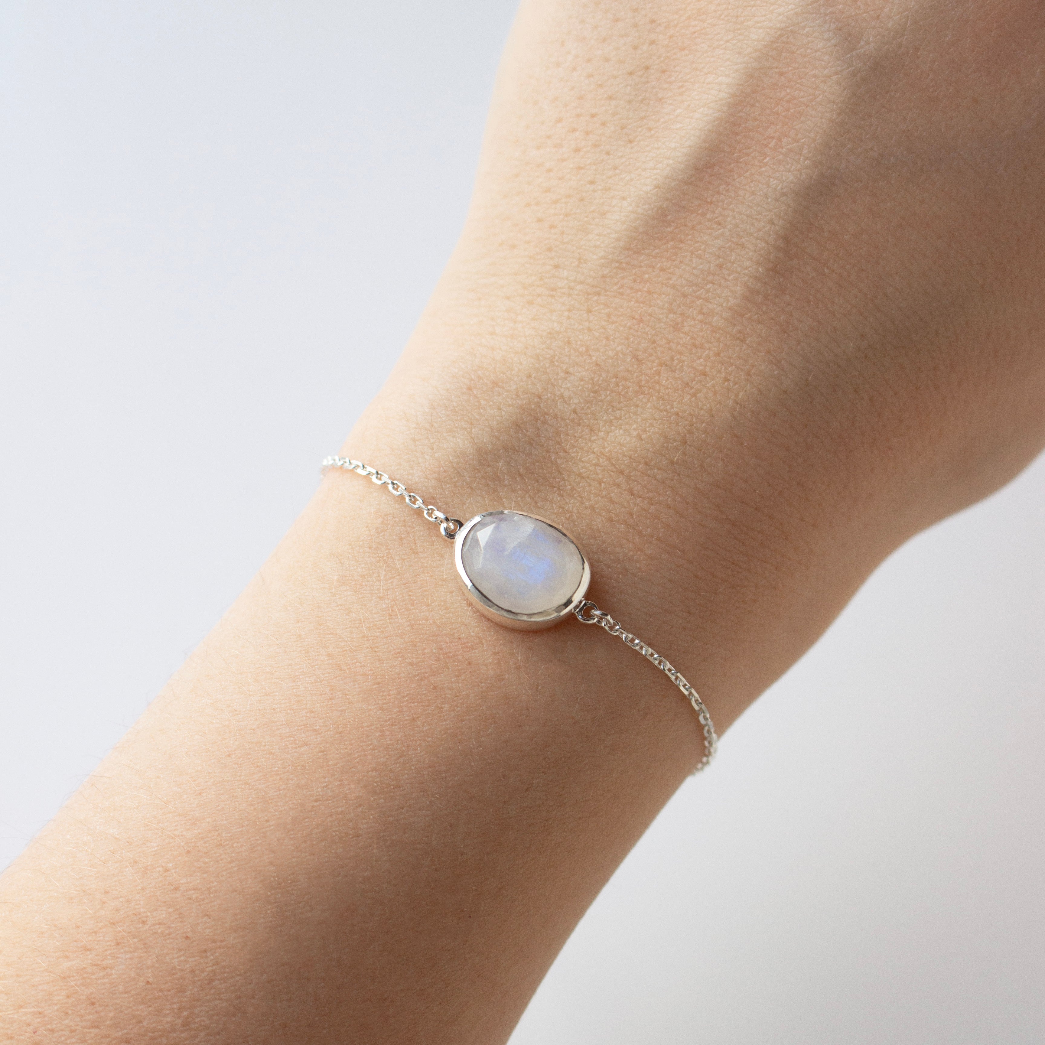 Moonstone Bracelet for Women - Genuine Semi-Precious Stone Jewelry - Perfect for Yoga, Meditation & Boho Fashion