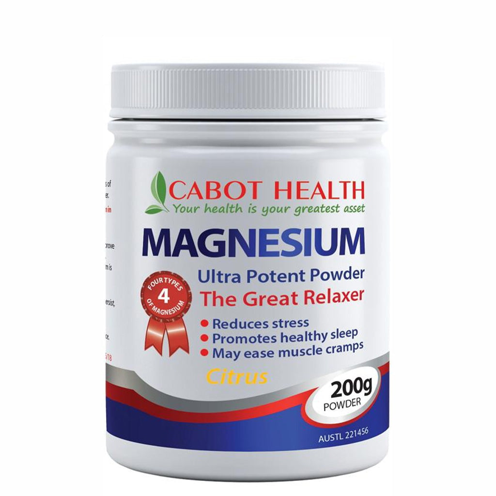 Premium Cabot Health Magnesium Ultra Potent Powder Supplement - Supports Muscle Relaxation, Sleep & Stress Relief - Ideal for Athletes, Fitness Enthusiasts & Stress Management