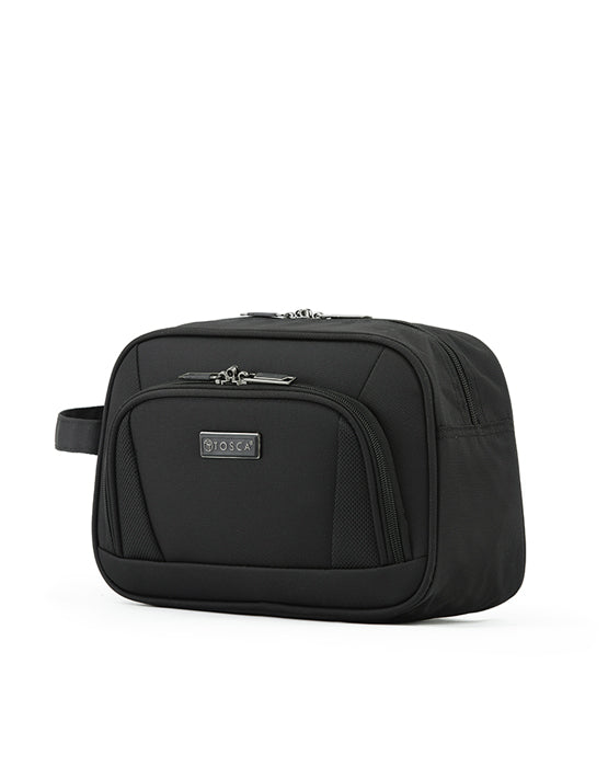 Tosca TCA608 Oakmont Toiletry Bag - Black Waterproof Travel Cosmetic Organizer for Men & Women - Perfect for Gym, Business Trips, and Vacation Essentials