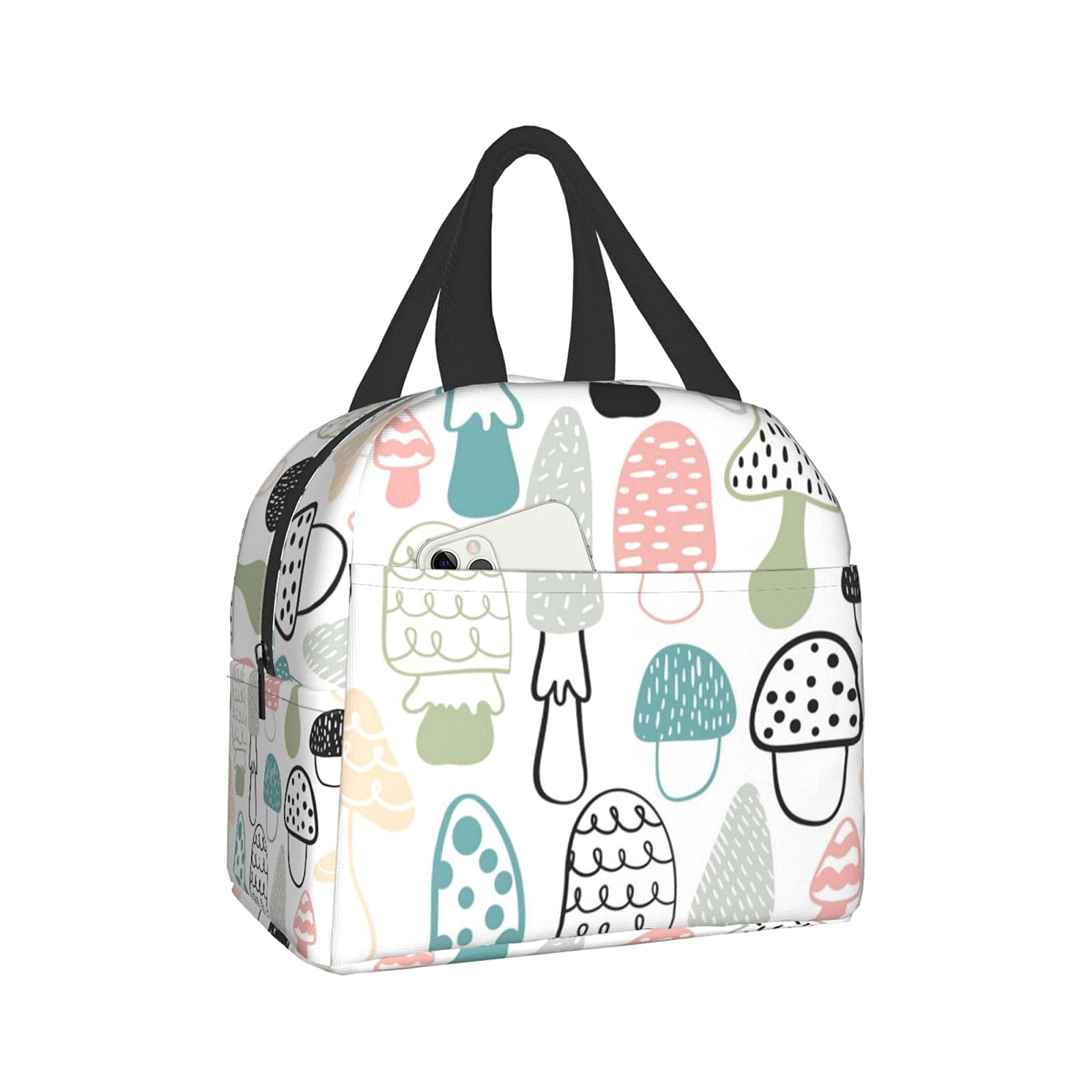 Insulated Mushroom Lunch Bag for Women & Men - Cute Tote Lunch Box for Work, School, Picnic & Outdoor Travel - Leakproof Food Container for Office, Hiking & Daily Commute