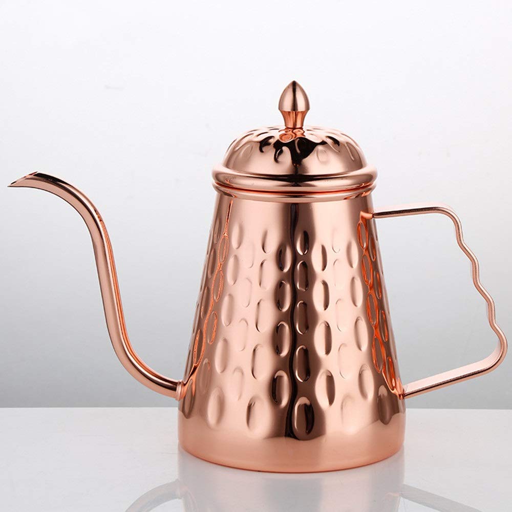 Premium Stainless Steel Gooseneck Coffee Kettle 650ml - Precision Pour Over Drip Coffee Maker with Ergonomic Handle - Ideal for Baristas & Coffee Enthusiasts (Rose Gold) - Perfect for Home Brewing, Specialty Coffee Shops & Gift Giving