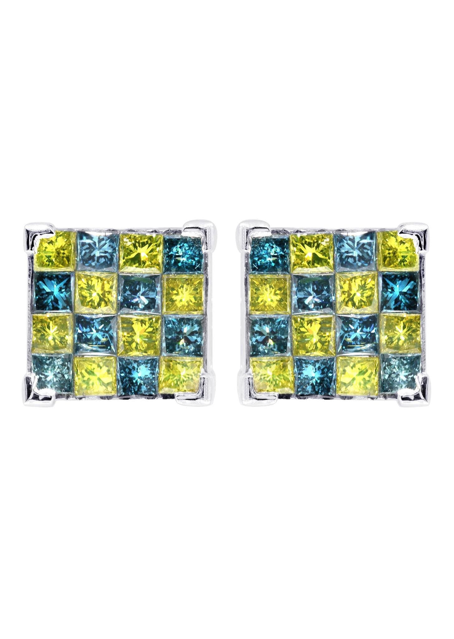 1.96 Carats 14K White Gold Diamond Stud Earrings for Men - Perfect for Weddings, Gifts & Formal Occasions