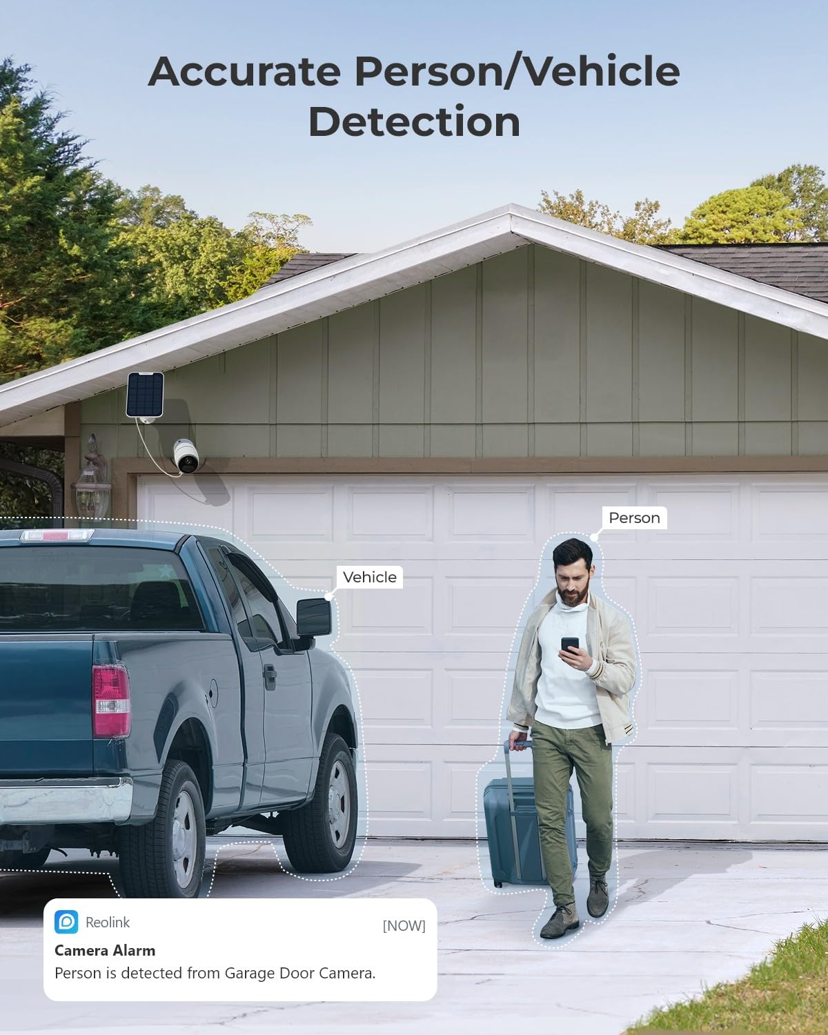 REOLINK Go Plus 4G LTE Cellular Security Camera - 2K Wireless Outdoor Camera with Solar Panel, Rechargeable Battery, 4MP Night Vision, 2-Way Audio, Smart Person/Vehicle Detection - Ideal for Home Security, Construction Sites, and Remote Property Monitoring