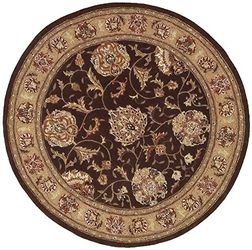 Nourison 2000 Persian Brown 4' Round Area Rug - Easy Cleaning, Non-Shedding, Soft & Durable - Perfect for Bedroom, Living Room, Dining Room & Kitchen Decor (4 ft Round)