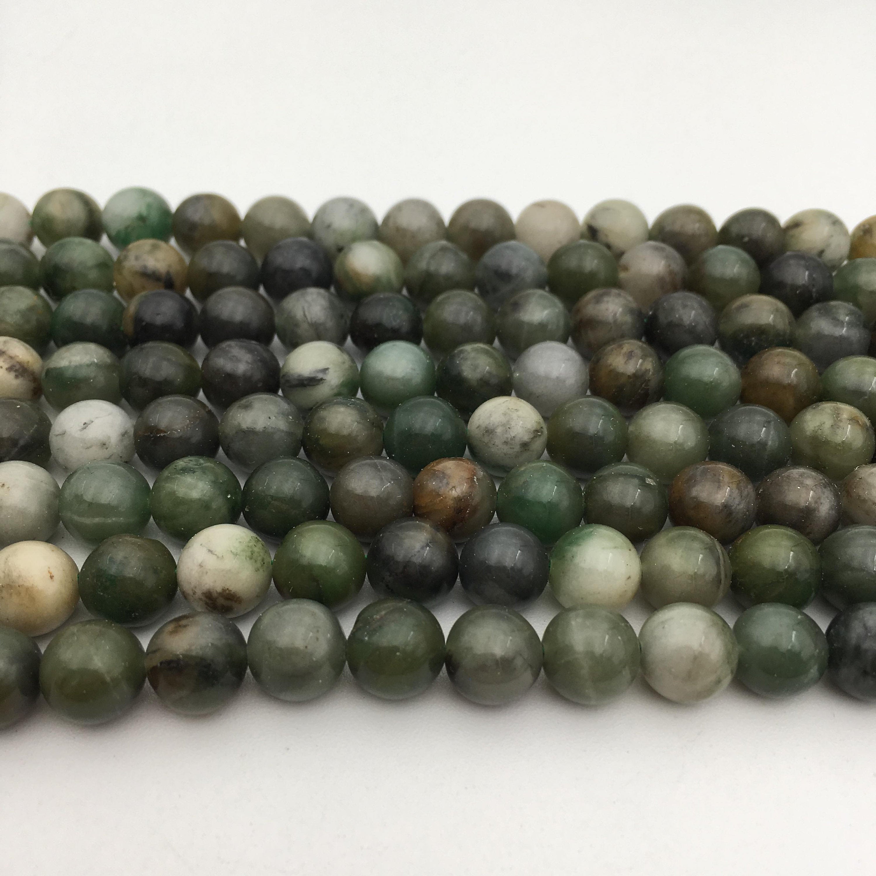 Premium Xinjiang Jade Smooth Round Beads - 4mm 6mm 8mm 10mm 12mm 15.5 Strand - Natural Healing Stone for Jewelry Making, Meditation & Spiritual Gifts