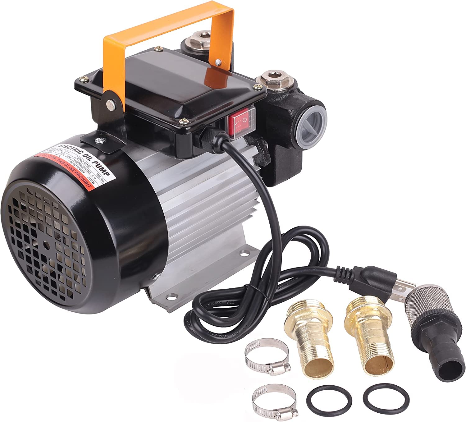 110V AC 16GPM Electric Self-Priming Diesel Kerosene Biodiesel Fuel Transfer Pump - Heavy Duty Oil Pump for Farm, Construction & Marine Use