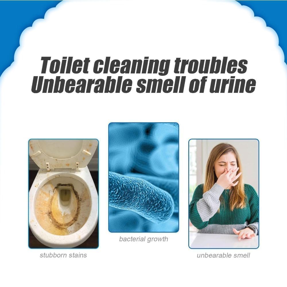 Powerful Active Oxygen Toilet Cleaner Powder & Liquid Combo - Effectively Removes Stubborn Stains & Odors | Ideal for Deep Cleaning Bathrooms, Toilets, and Household Sanitation