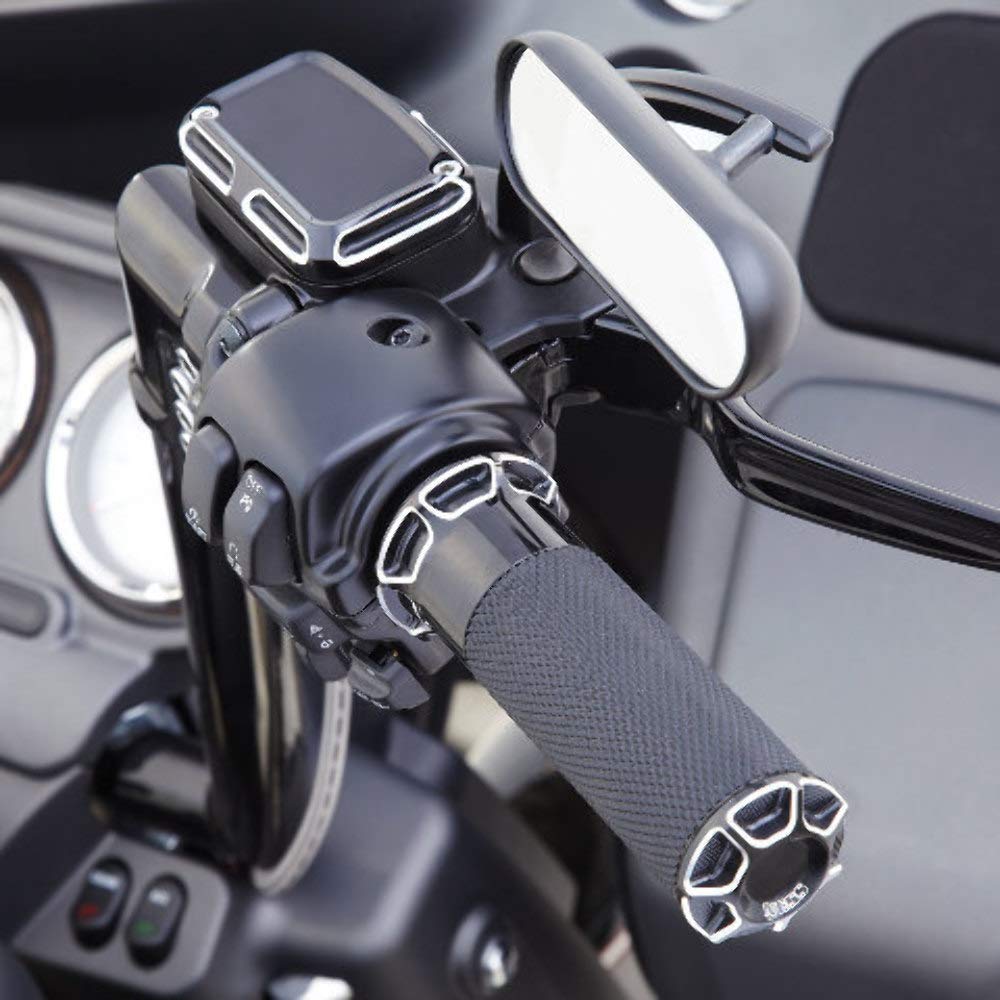 Arlen Ness Black Micro Mini Oval Mirrors for Harley-Davidson Motorcycles - Model 13-412 & 13-413 - Perfect for Custom Bike Builds and Road Safety
