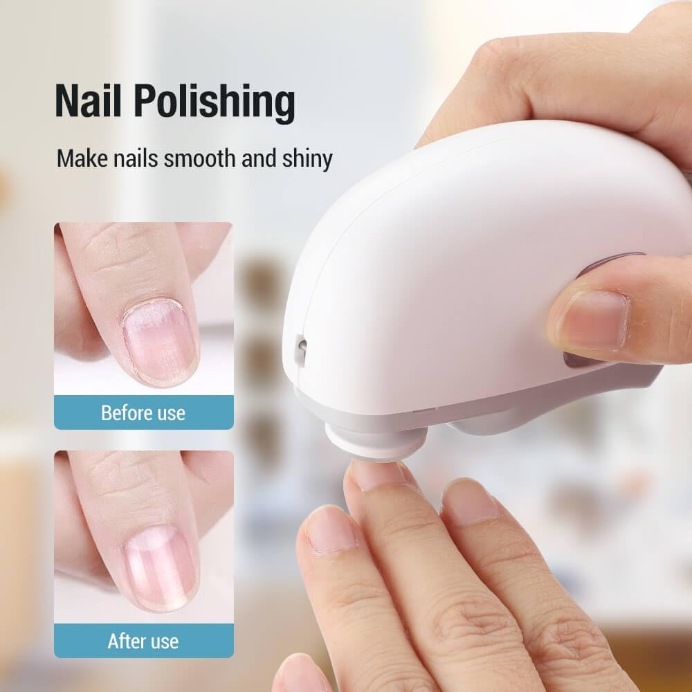 2025 New 3-in-1 Automatic Electric Nail Clipper with Polishing & LED Light - Electric Nail Trimmer for Seniors, Adults & Babies - Rechargeable Nail Care Kit with Storage Clip - Perfect for Home, Travel & Salon Use (White)
