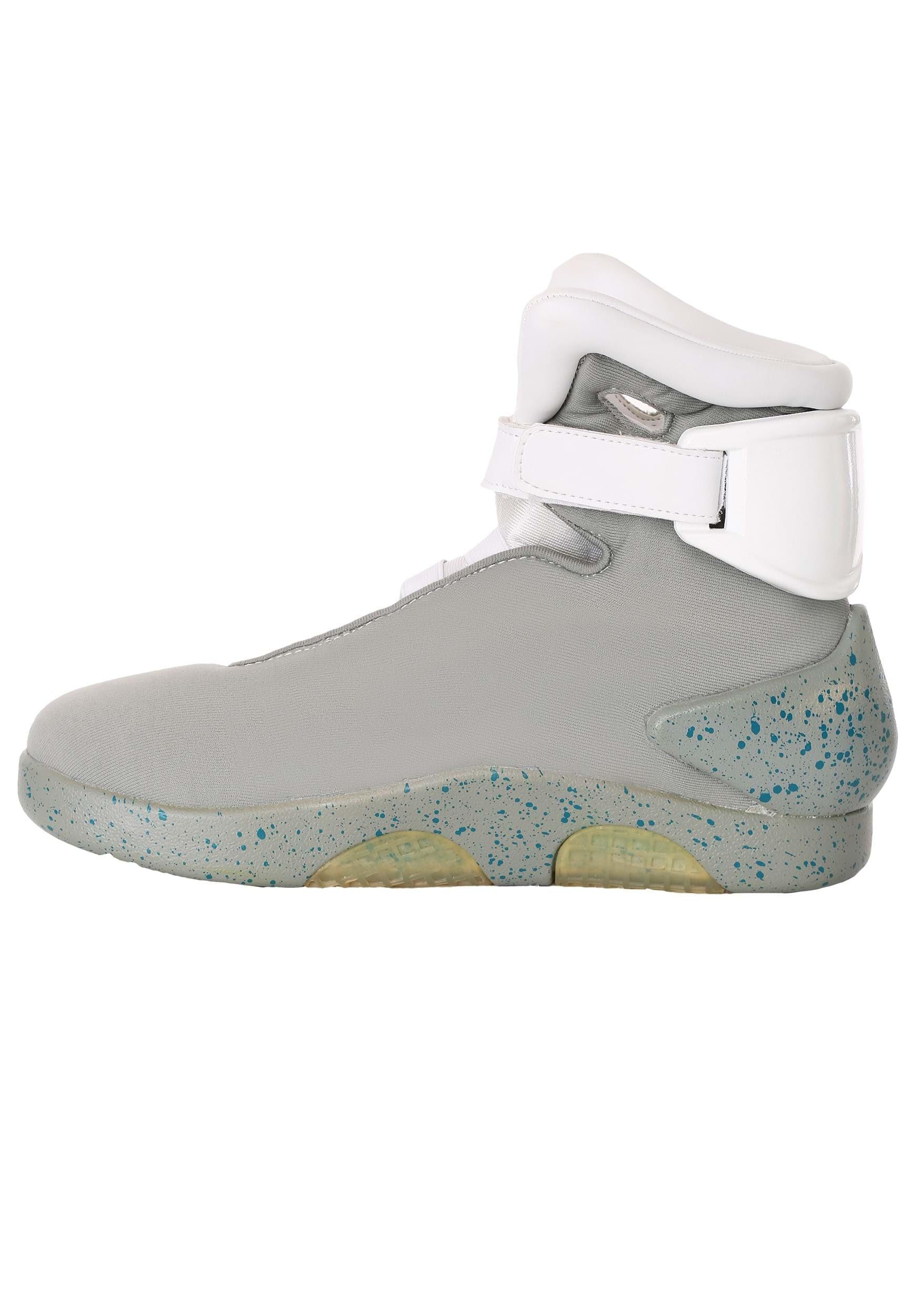 Official Back to the Future 2 Light Up Shoes for Adults - Rechargeable LED Sneakers with Adjustable Straps | Halloween Costume, Cosplay & 80s Theme Party Accessories