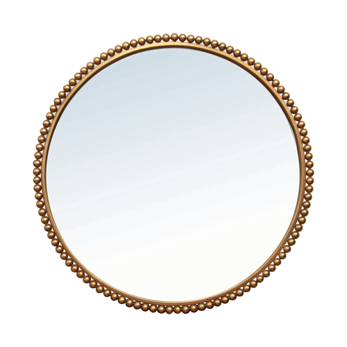 Gold Beaded Round Mirror - 27