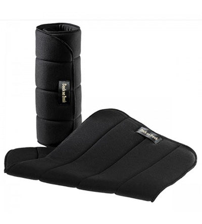 Back On Track Black 16 No Bow Horse Leg Wraps - Protective Support for Training, Jumping & Dressage - Premium Equine Sports Bandages for Injury Prevention & Recovery
