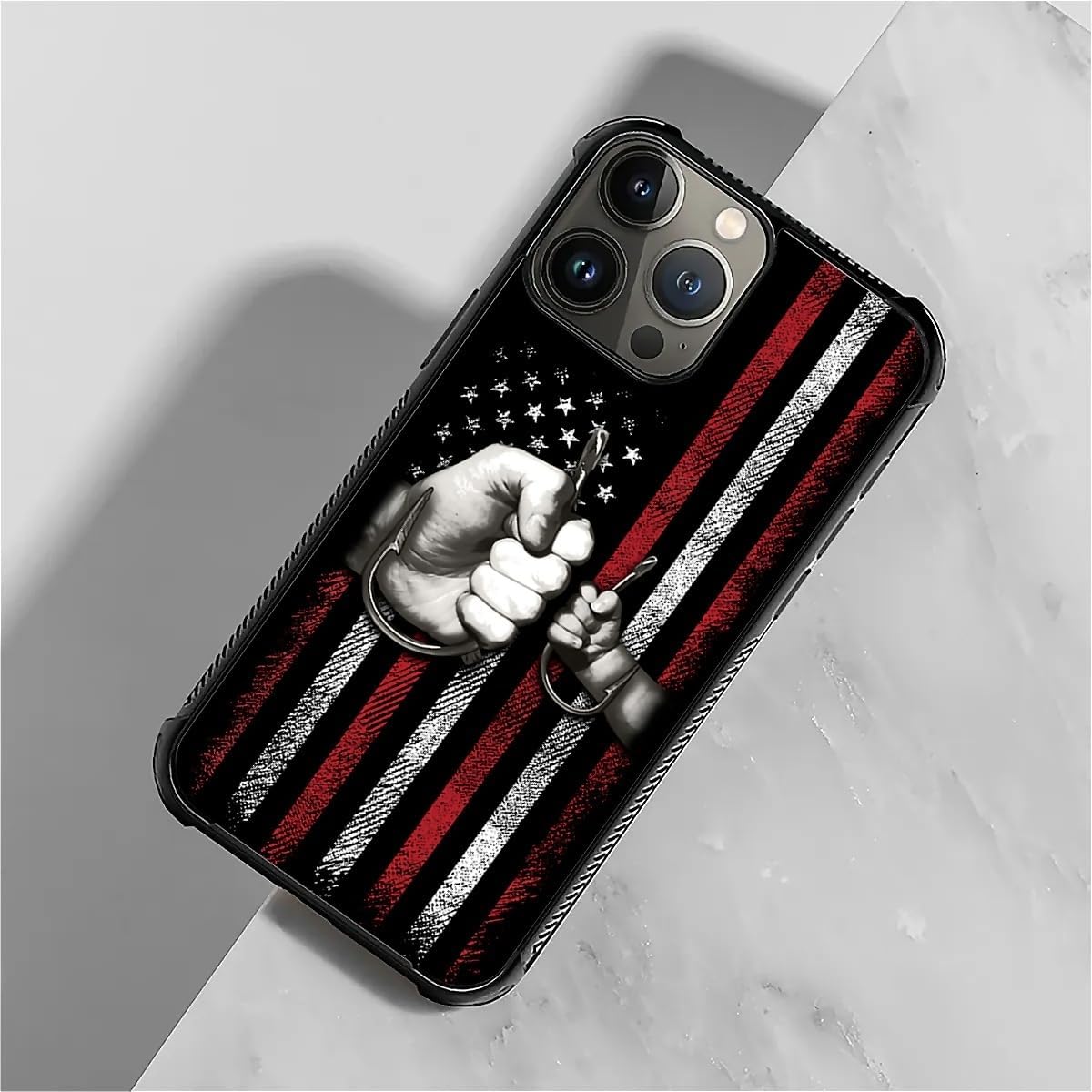 Premium Shockproof iPhone 16 Case - Wooden Cross & American Flag Design, Soft TPU Edges, Rugged Protective Cover | Patriotic Style for Everyday Protection & Outdoor Adventures | Compatible with iPhone 16