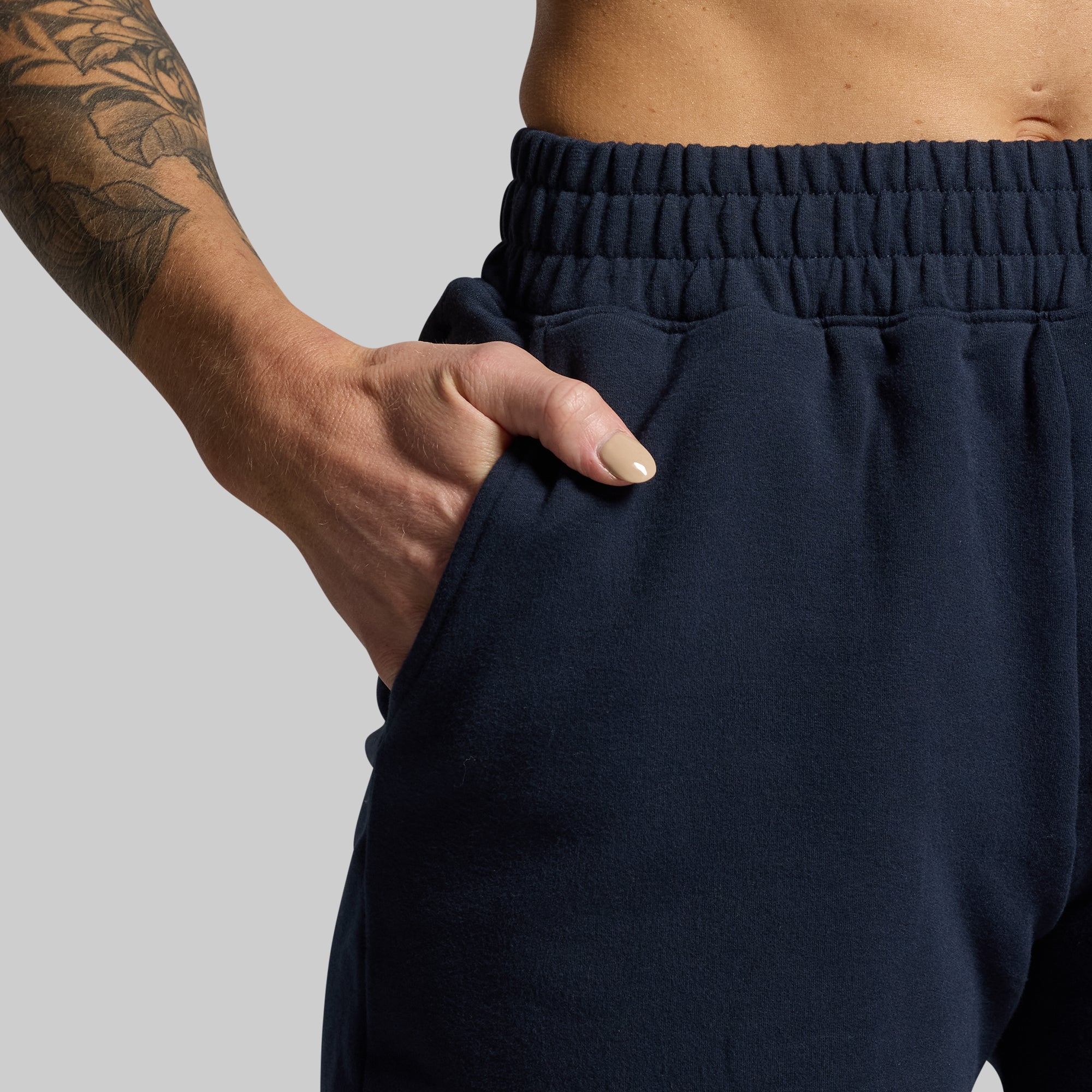 Best Women's Running Shorts BP Navy - High Waist Athletic Shorts for Workout, Yoga & Gym - Lightweight & Breathable Quick-Dry Fabric