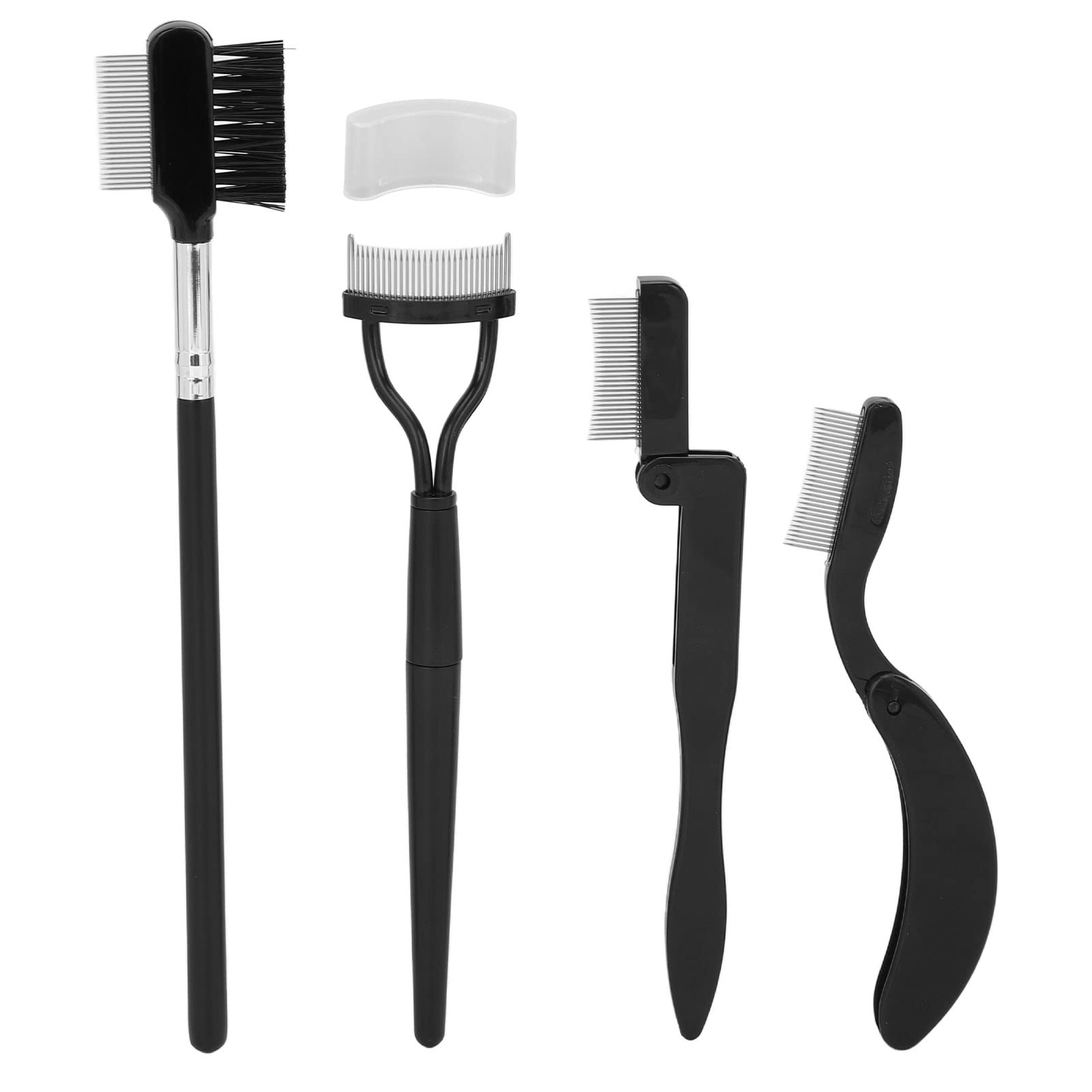 Petyoung 4-in-1 Folding Eyebrow Comb & Eyelash Grooming Brush - Portable Makeup Tool Kit for Women - Perfect for Eyebrow Shaping, Eyelash Seperating & Daily Beauty Routine