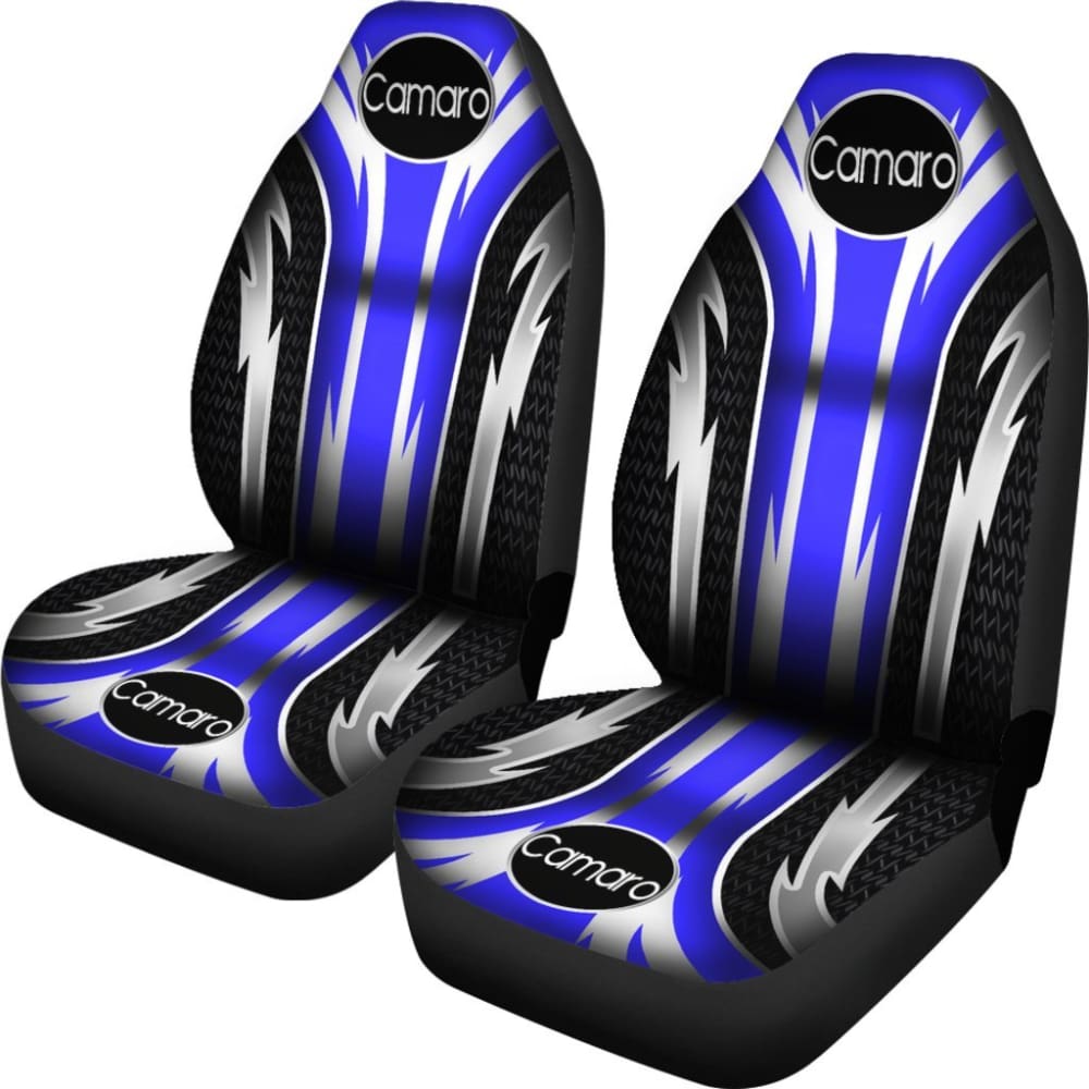Premium 2-Piece Front Camaro Seat Covers - Blue (Fits 2010-2023 Models) | Universal Fit | Durable Neoprene Material | Perfect for Car Enthusiasts & Daily Commuters