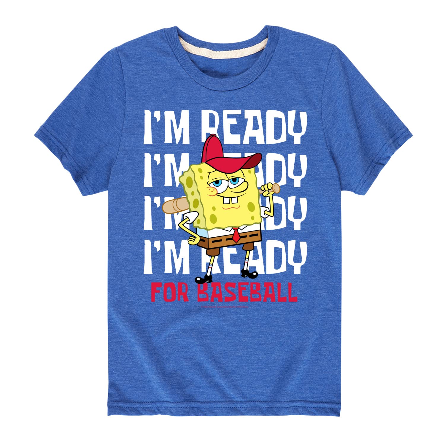 Spongebob Squarepants Baseball Graphic T-Shirt for Toddlers & Kids - Soft Cotton Short Sleeve Tee - Perfect for Playdates, Sports & Casual Wear