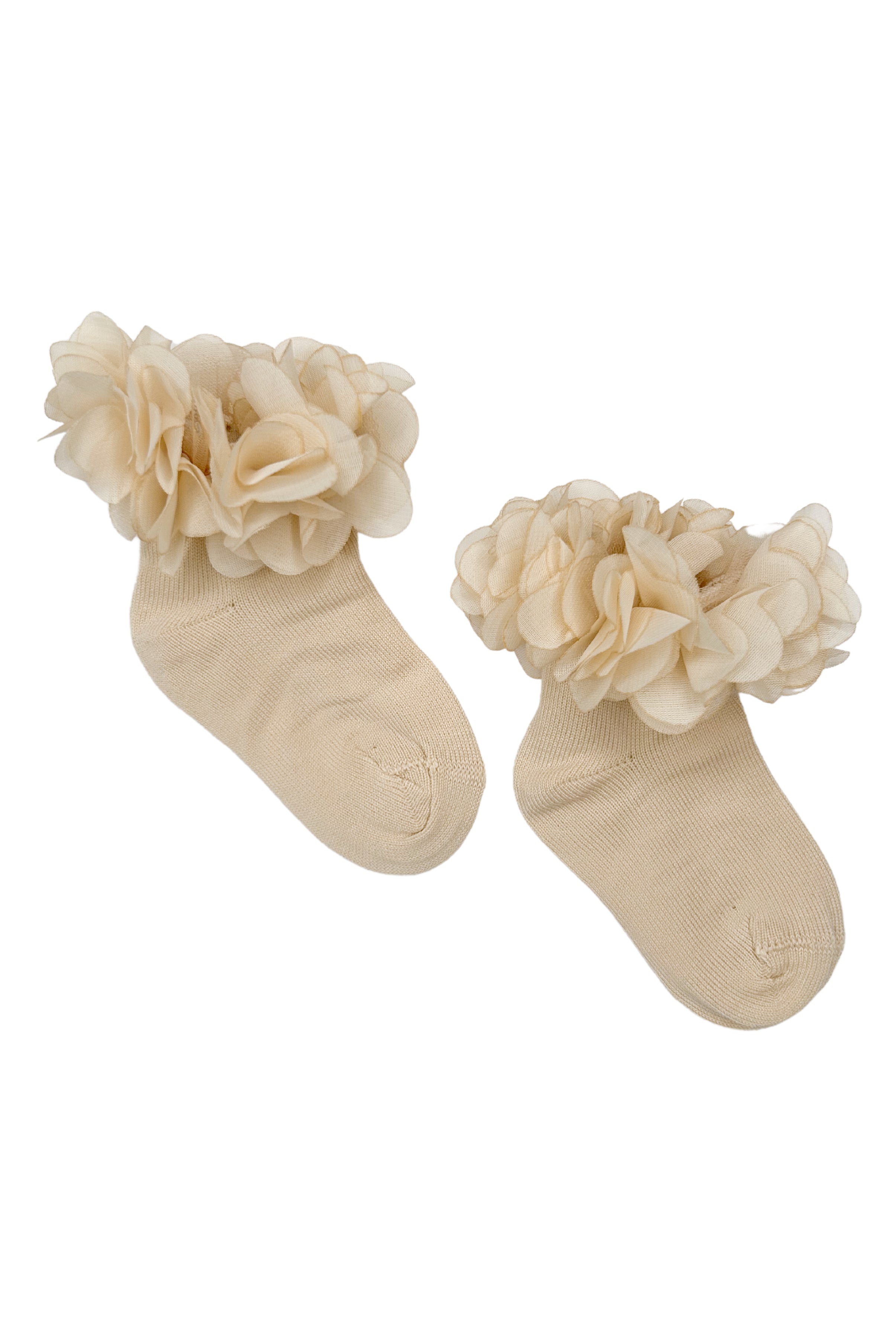 Champagne Floral Tutu Ankle Socks for Women - Elegant Ballet-Inspired Socks for Dance, Gifts, and Everyday Wear