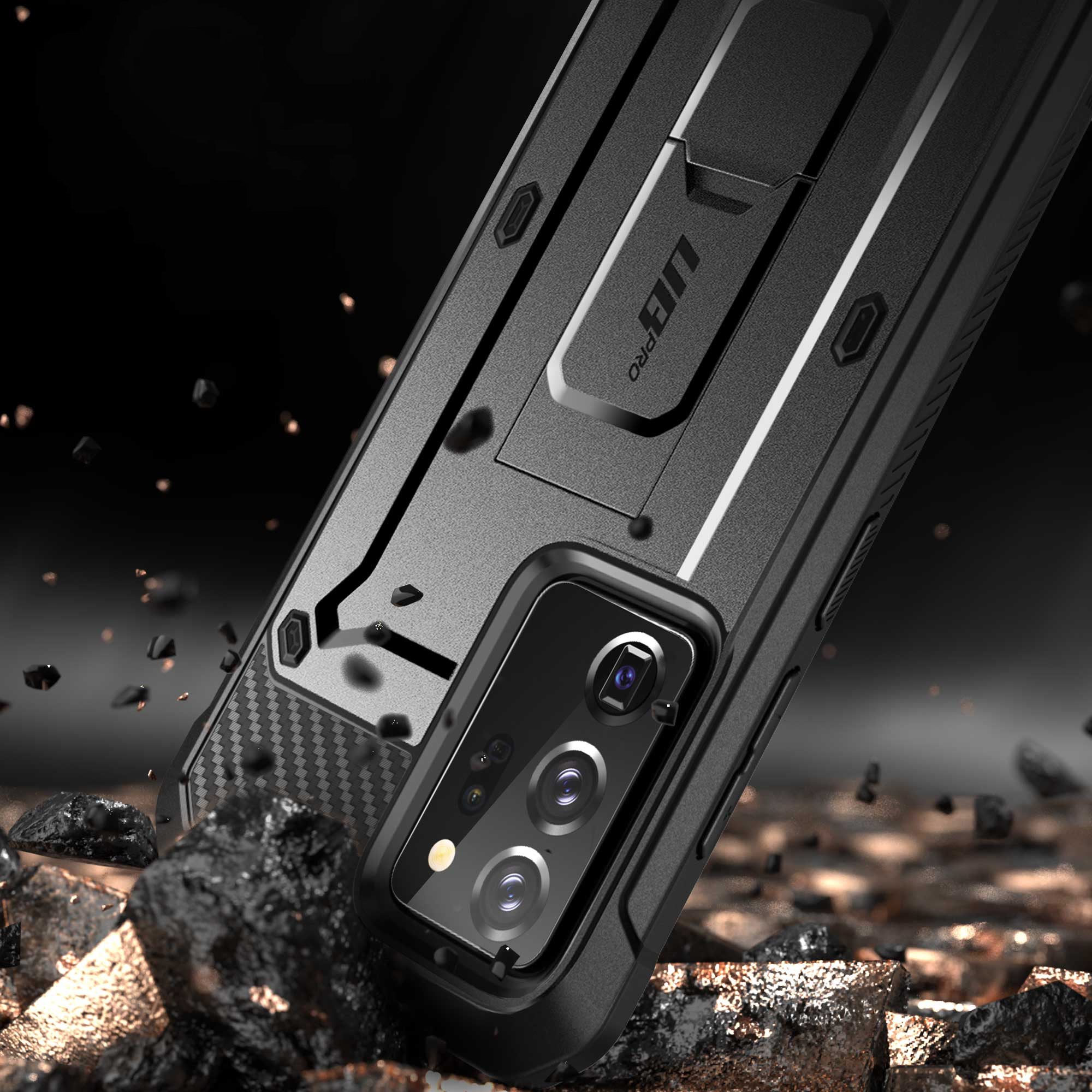 Samsung Galaxy Note20 Ultra Unicorn Beetle PRO Rugged Holster Case - Heavy Duty Protection with Kickstand & Belt Clip - Perfect for Outdoor, Work & Travel - Black