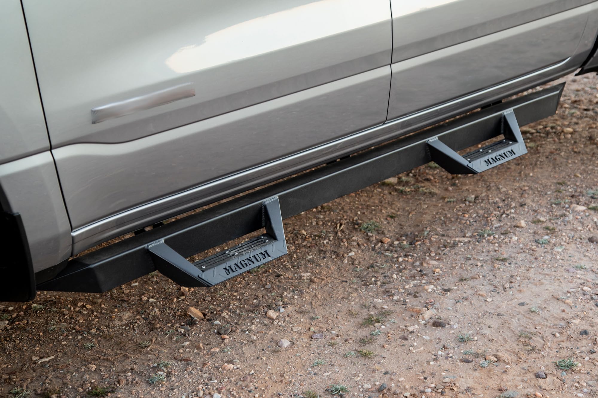 **Black Magnum RT Drop Steps Running Boards for 2019-2025 Ford Ranger Crew Cab - Heavy Duty Side Steps for Off-Road & Daily Driving**
