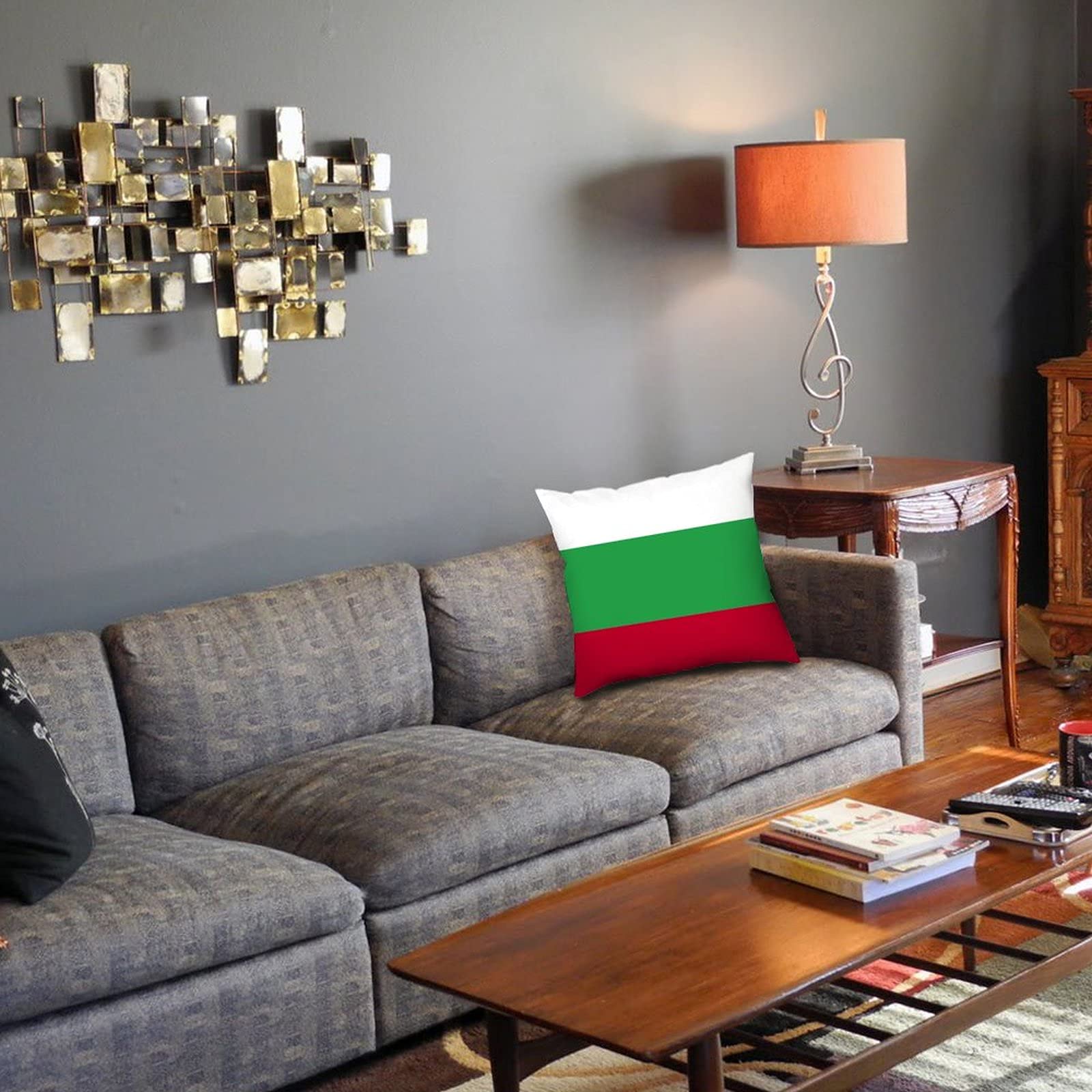 Bulgarian Flag 12x12 Inch Pillow Cover - Decorative Throw Pillow Case for Sofa, Bed, Chair & Car (Insert Not Included) | Perfect for Home Decor, Patriotic Displays & Gift Giving