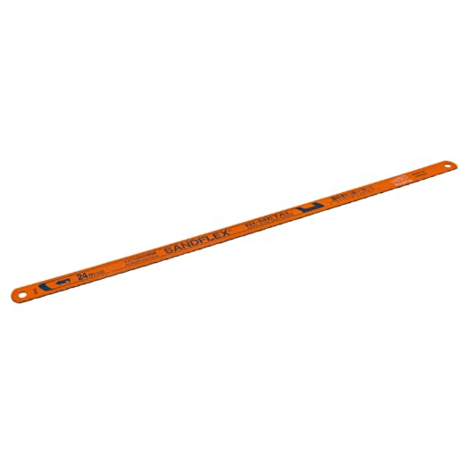BAHCO 3906-300-24-10P 10-Pack 12-Inch Bimetal Hand Hacksaw Blades - 24 TPI for Metal, PVC & Wood Cutting - Ideal for DIY, Construction & Plumbing Projects
