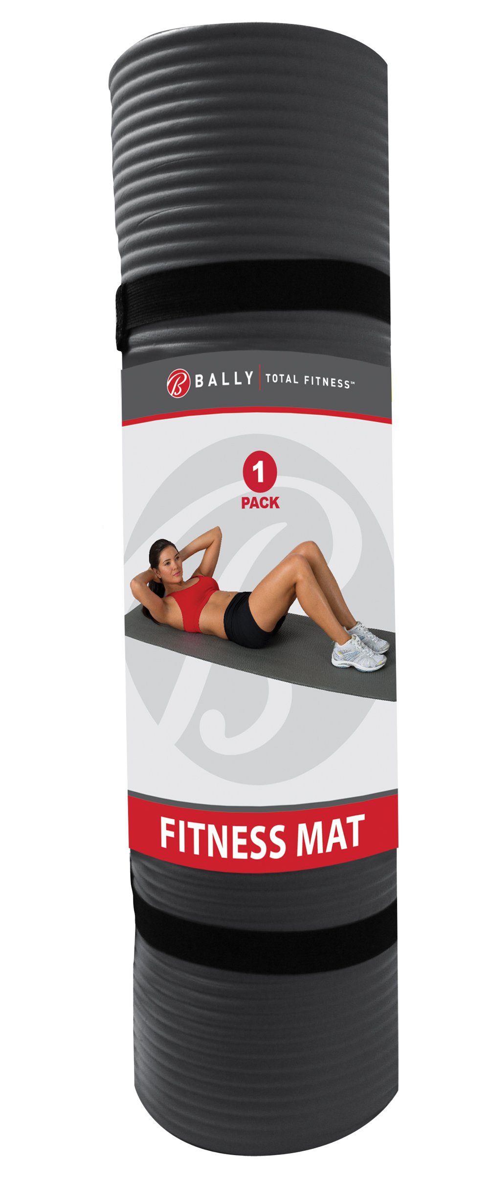 Bally Total Fitness 10mm Thick Exercise Mat - Non-Slip Yoga Mat for Home Workouts, Pilates & Gym Floor Protection - Premium High-Density Foam for Comfort & Support