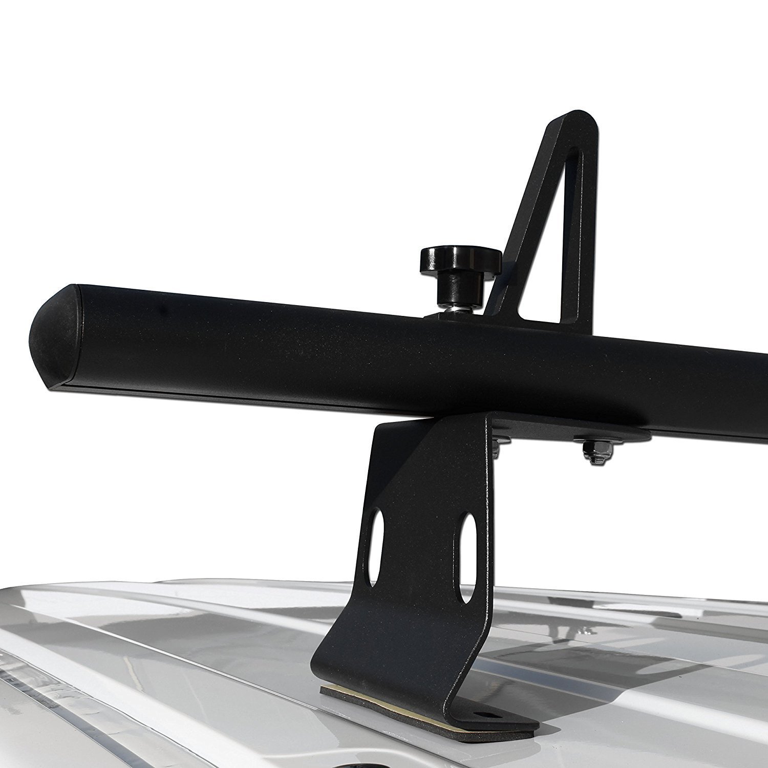 AA-Racks Aluminum Van Roof Ladder Rack & Truck Ladder Rack with 6-Piece Ladder Stopper Set - Heavy Duty Black for Work Trucks, Vans, and Commercial Vehicles - Perfect for Construction, Roofing, and HVAC Professionals