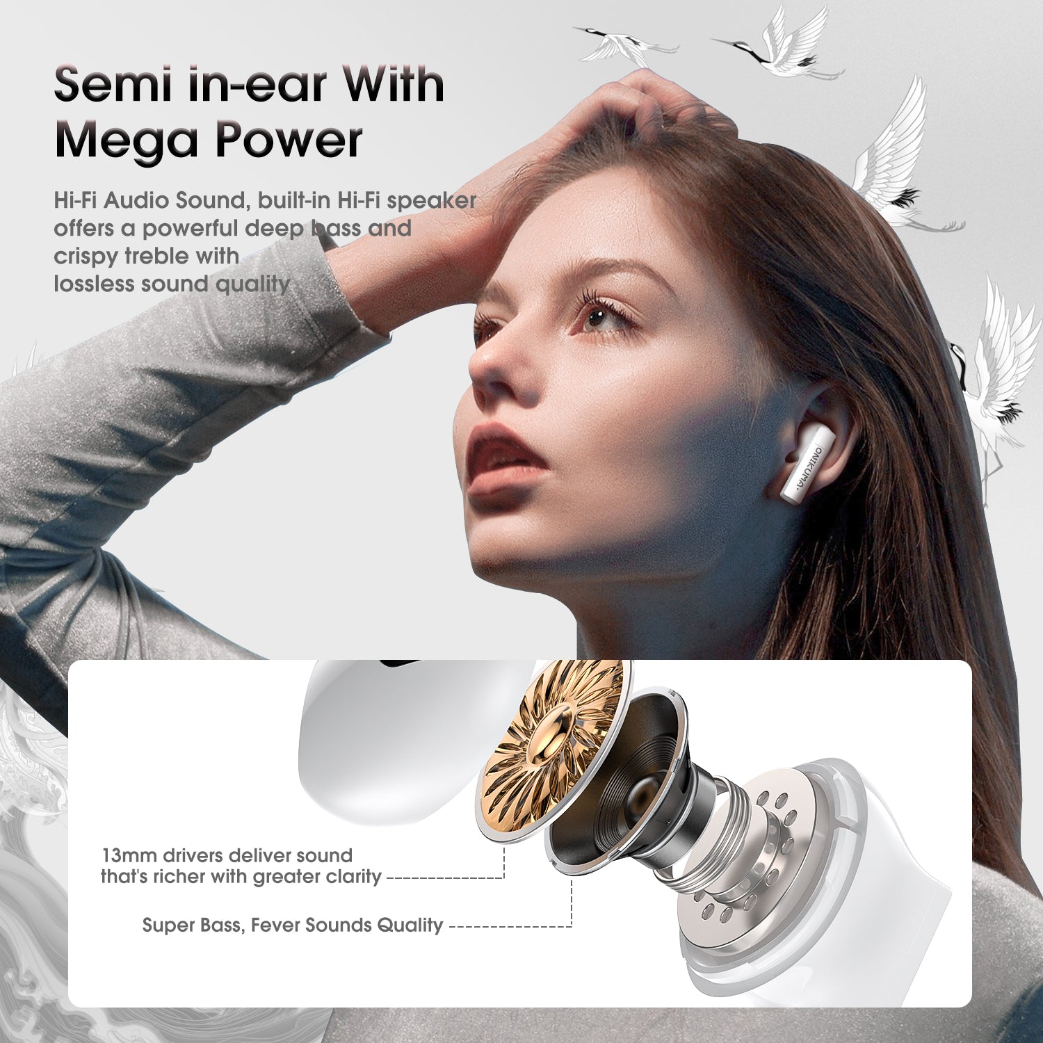 ONIKUMA T301 TWS Wireless Bluetooth 5.3 Gaming Earbuds with Mic - Touch Control, Noise Cancelling, Comfortable Fit for Sports, Workouts, and Mobile Gaming